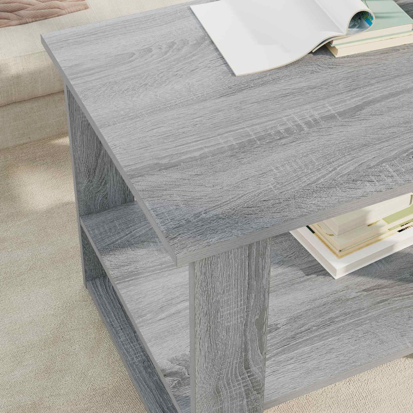 Salontafel Grijs Sonoma 72 x 50 x 50 cm Bewerkt hout is nu te koop bij PeponiXL, paradijselijk wonen!