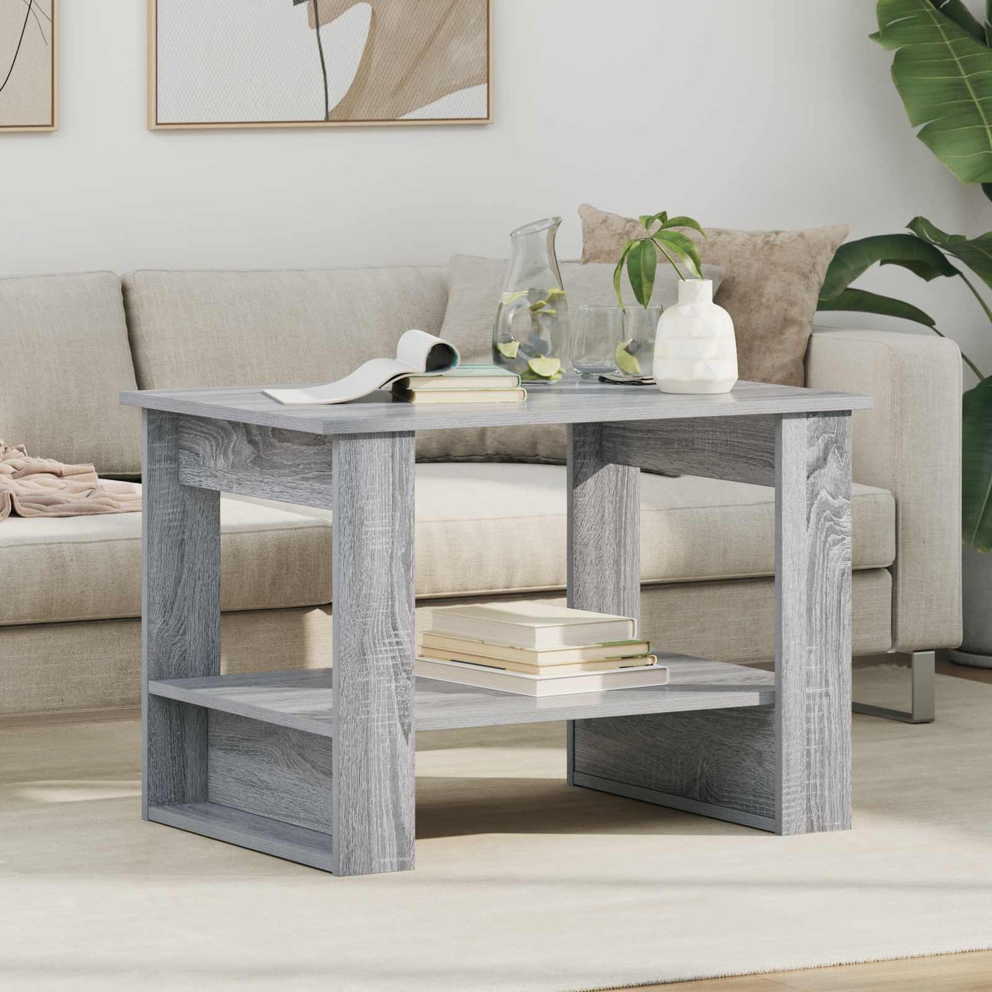 Salontafel Grijs Sonoma 72 x 50 x 50 cm Bewerkt hout is nu te koop bij PeponiXL, paradijselijk wonen!