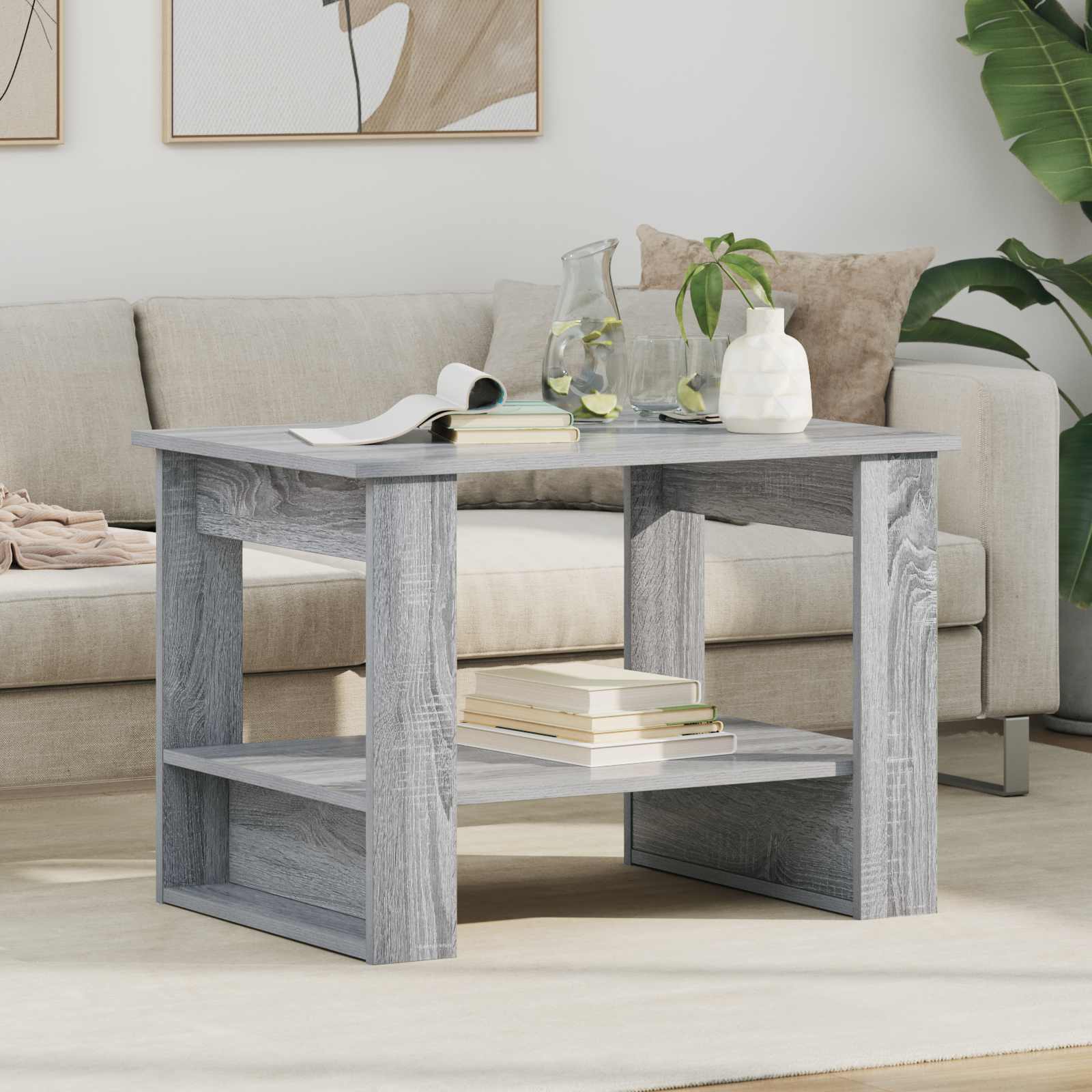 Salontafel Grijs Sonoma 72 x 50 x 50 cm Bewerkt hout is nu te koop bij PeponiXL, paradijselijk wonen!