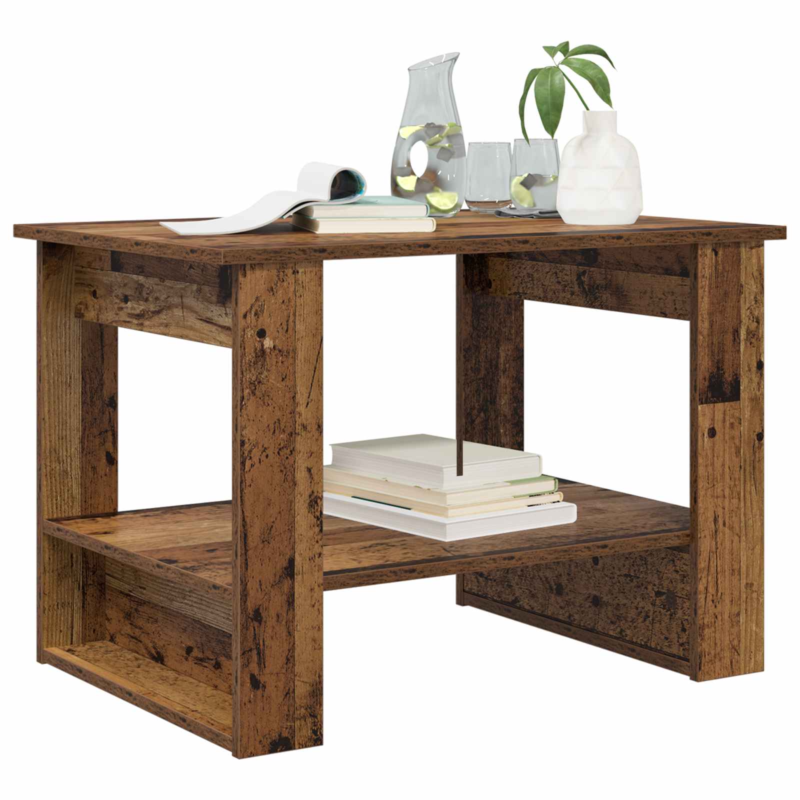 Salontafel Oudhout 72 x 50 x 50 cm Bewerkt hout is nu te koop bij PeponiXL, paradijselijk wonen!