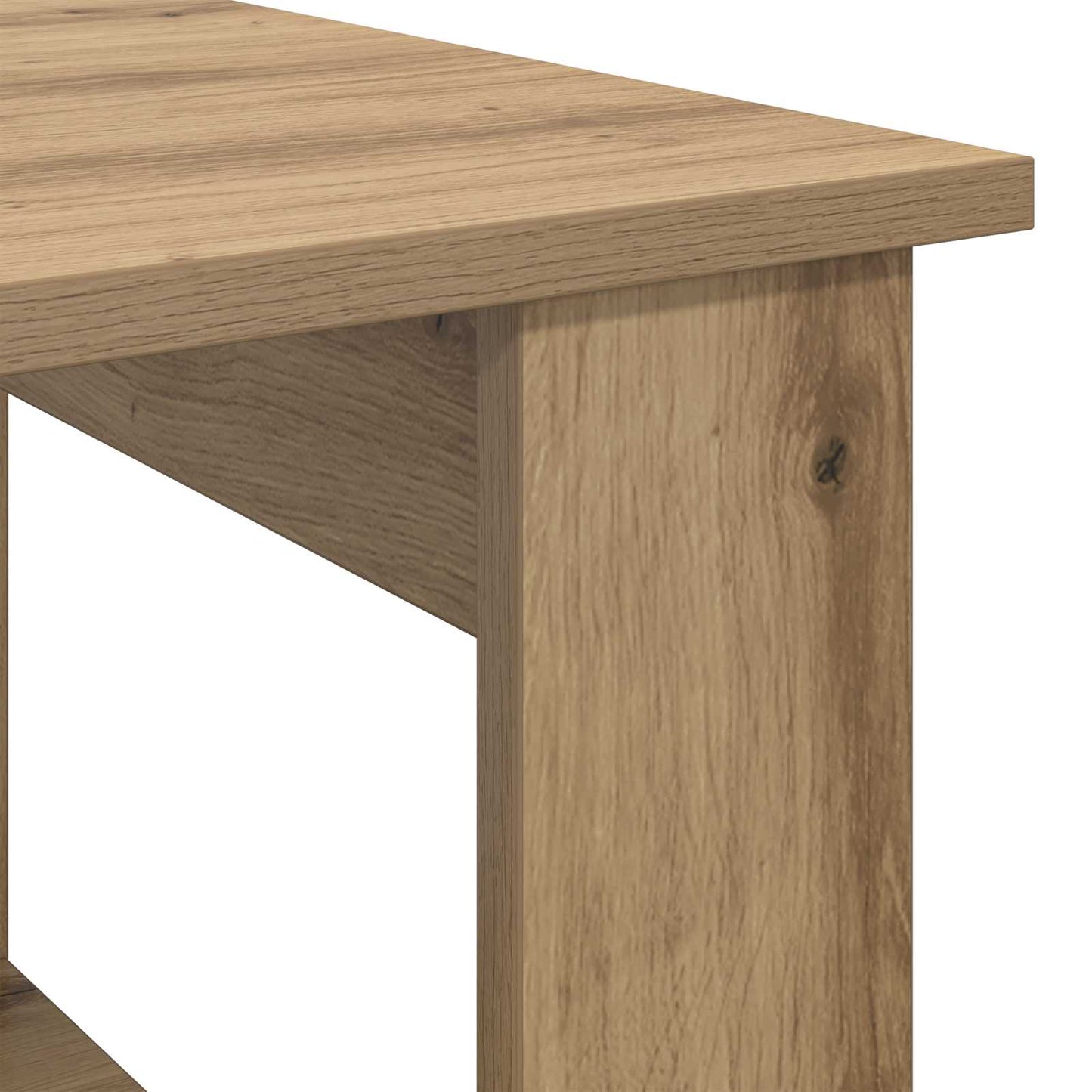 Salontafel Artisan Eiken 72 x 50 x 50 cm Bewerkt hout is nu te koop bij PeponiXL, paradijselijk wonen!