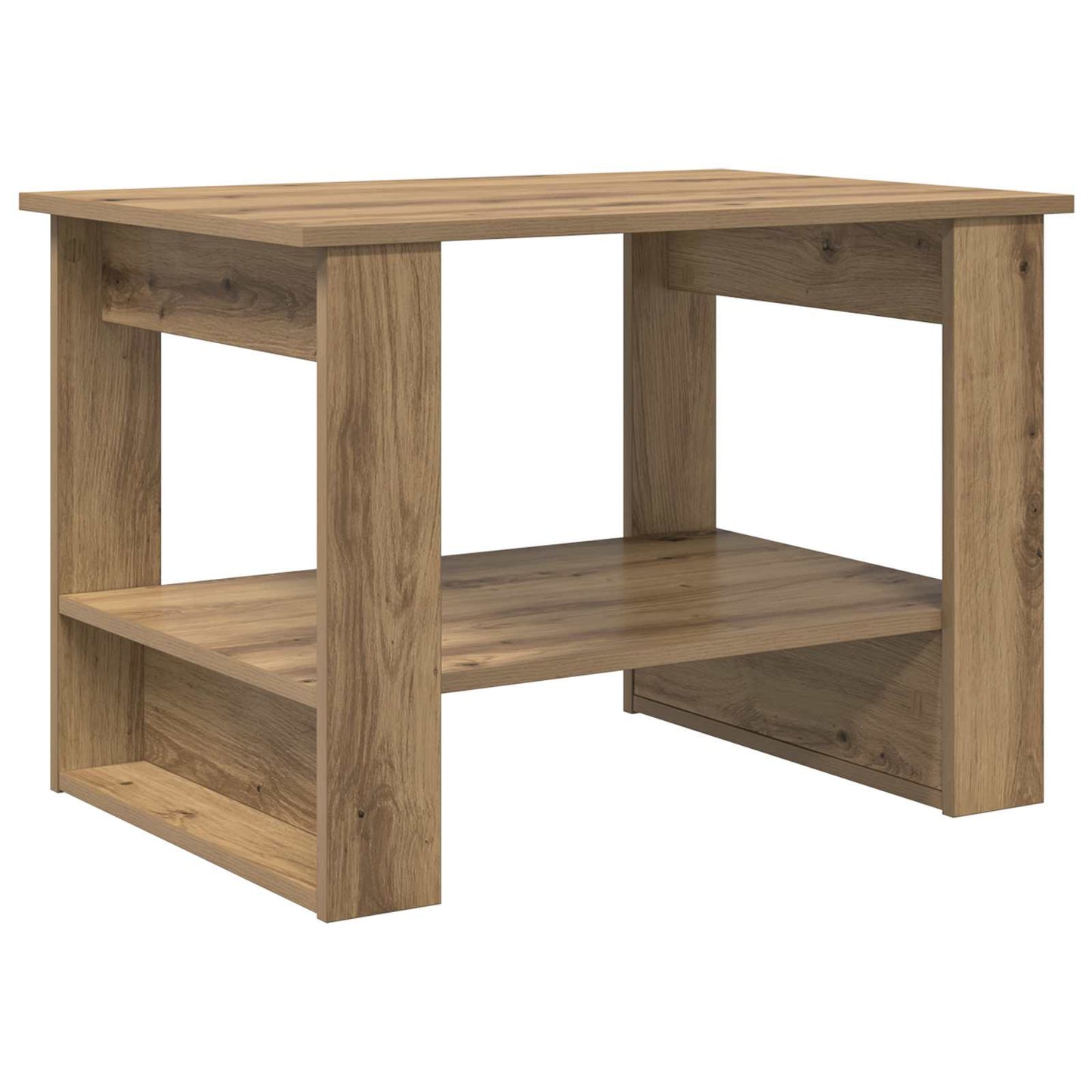 Salontafel Artisan Eiken 72 x 50 x 50 cm Bewerkt hout is nu te koop bij PeponiXL, paradijselijk wonen!