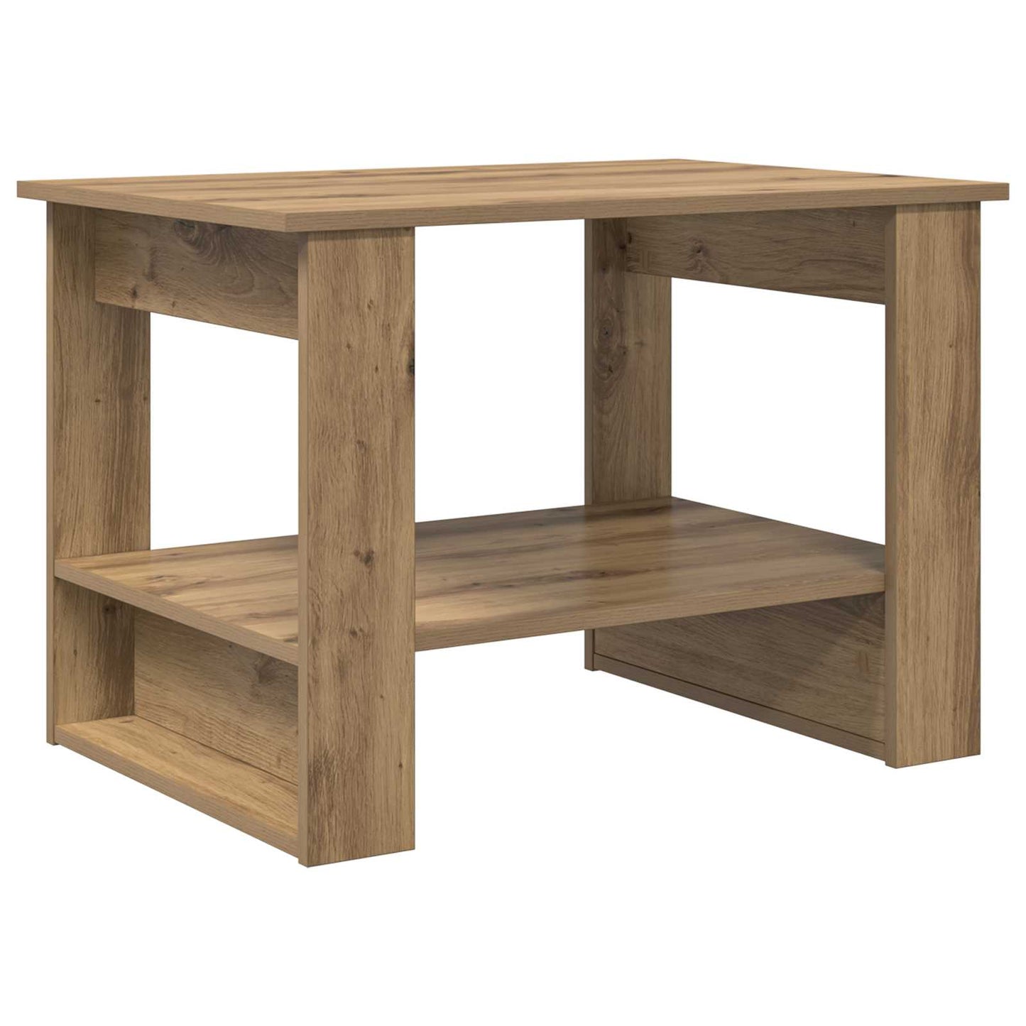 Salontafel Artisan Eiken 72 x 50 x 50 cm Bewerkt hout is nu te koop bij PeponiXL, paradijselijk wonen!