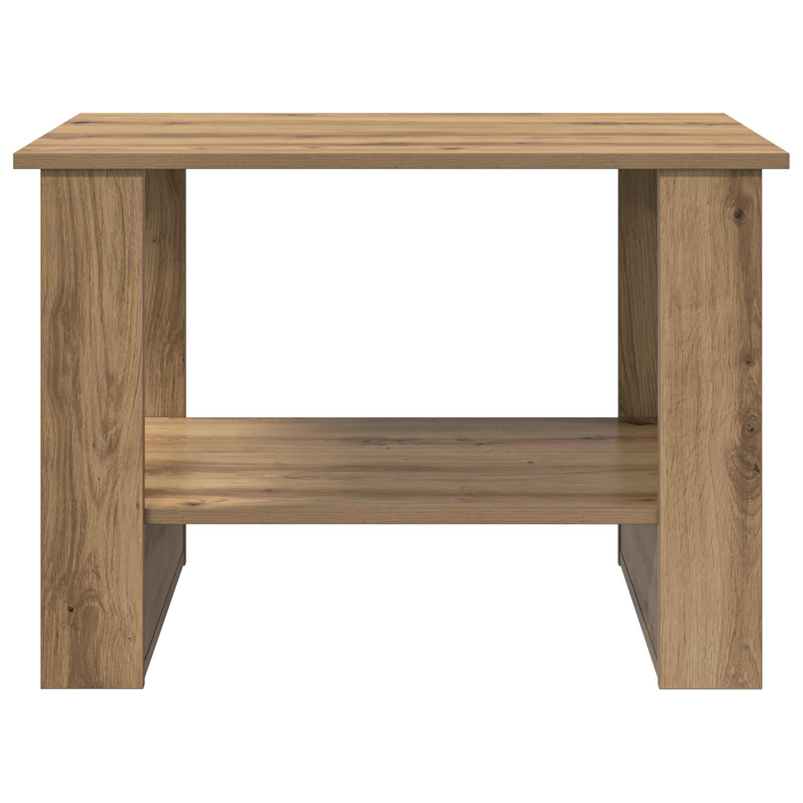 Salontafel Artisan Eiken 72 x 50 x 50 cm Bewerkt hout is nu te koop bij PeponiXL, paradijselijk wonen!