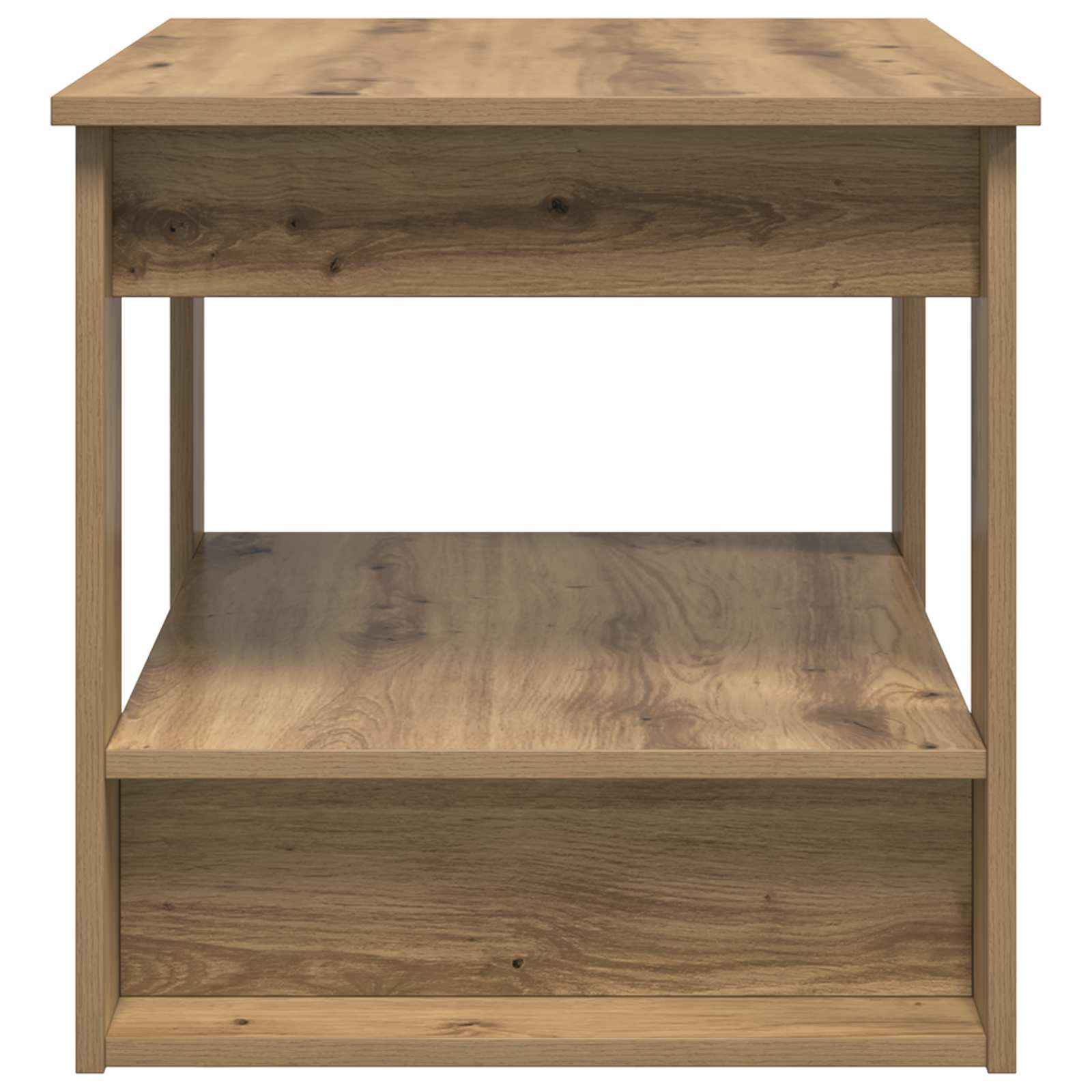 Salontafel Artisan Eiken 72 x 50 x 50 cm Bewerkt hout is nu te koop bij PeponiXL, paradijselijk wonen!