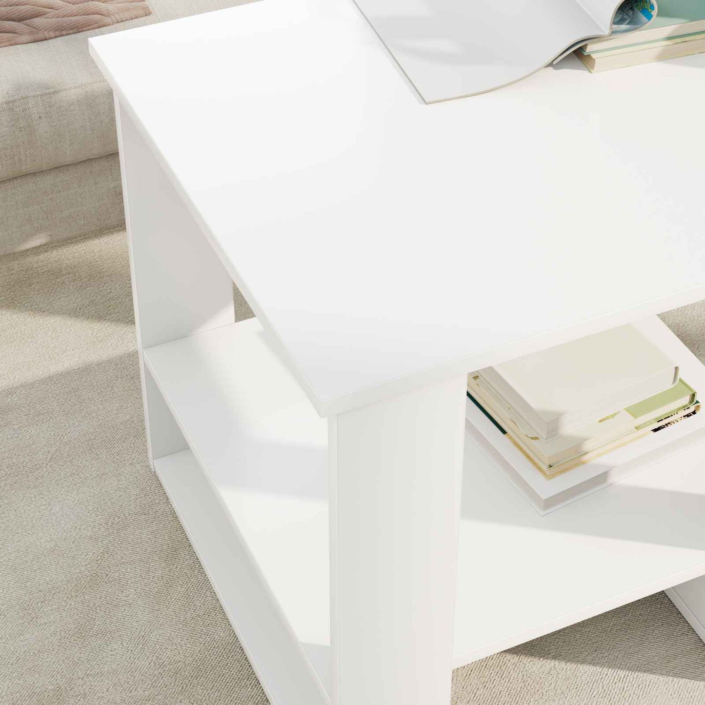 Salontafel Wit 51 x 50 x 50 cm Bewerkt hout is nu te koop bij PeponiXL, paradijselijk wonen!