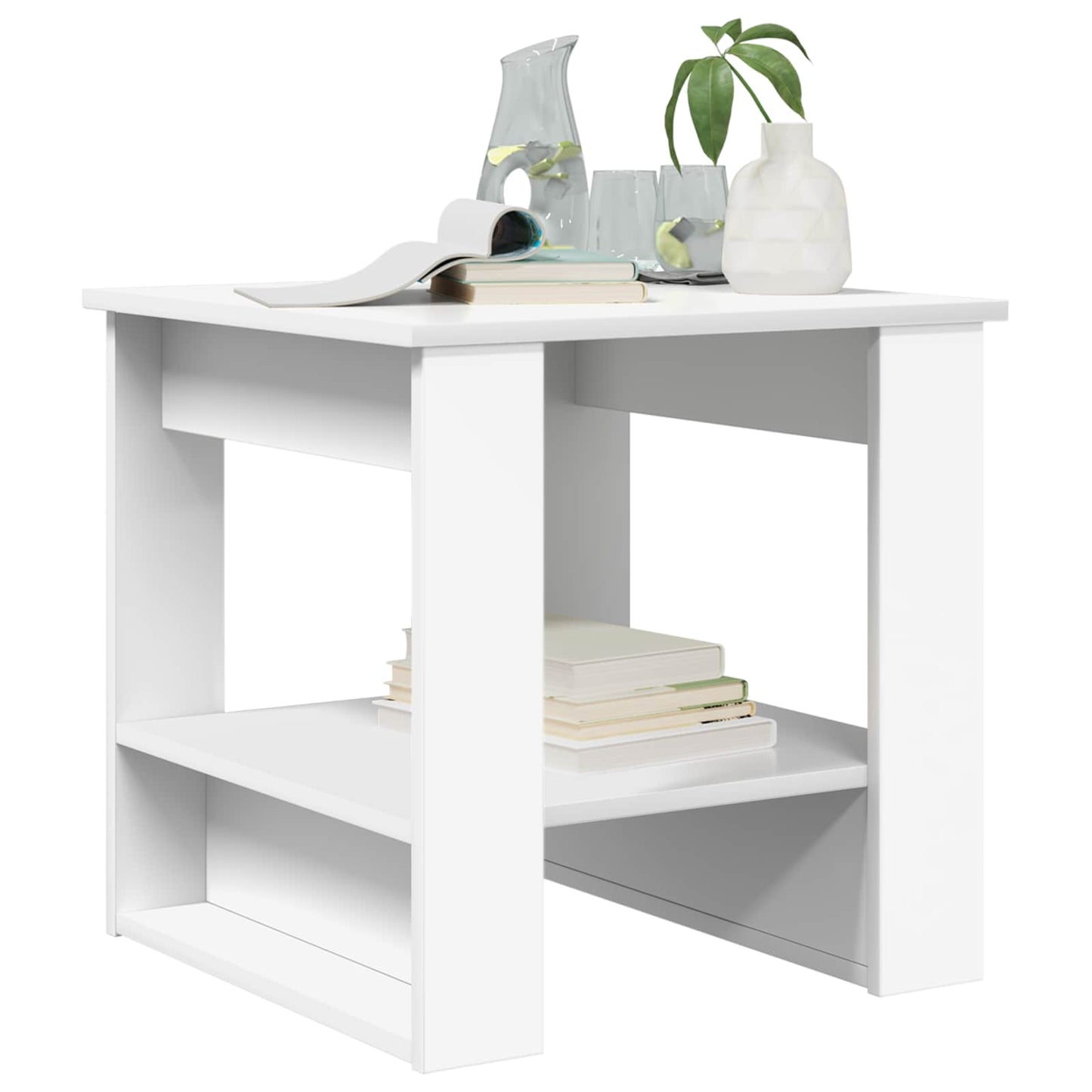 Salontafel Wit 51 x 50 x 50 cm Bewerkt hout is nu te koop bij PeponiXL, paradijselijk wonen!