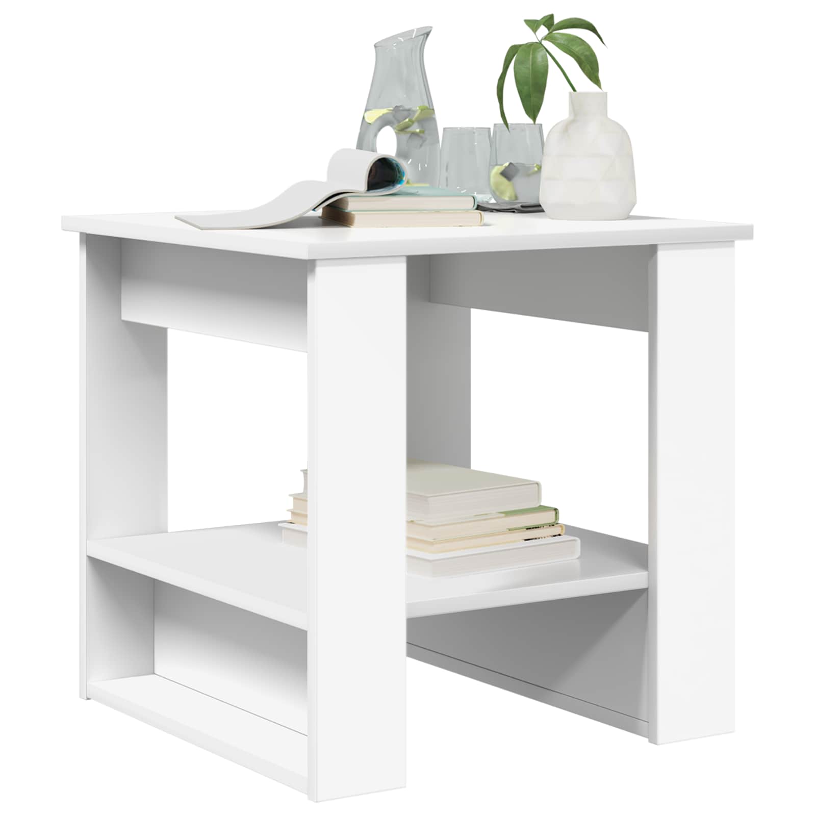 Salontafel Wit 51 x 50 x 50 cm Bewerkt hout is nu te koop bij PeponiXL, paradijselijk wonen!