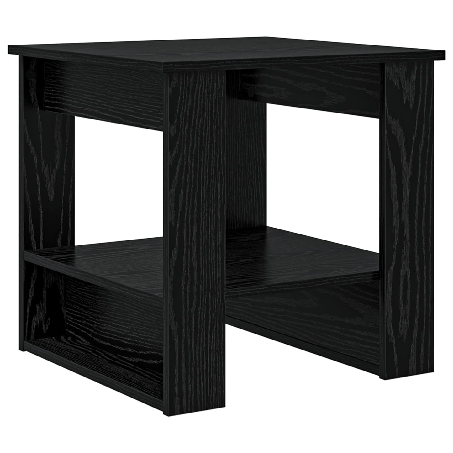 Salontafel Zwart Eiken 51 x 50 x 50 cm Bewerkt hout is nu te koop bij PeponiXL, paradijselijk wonen!