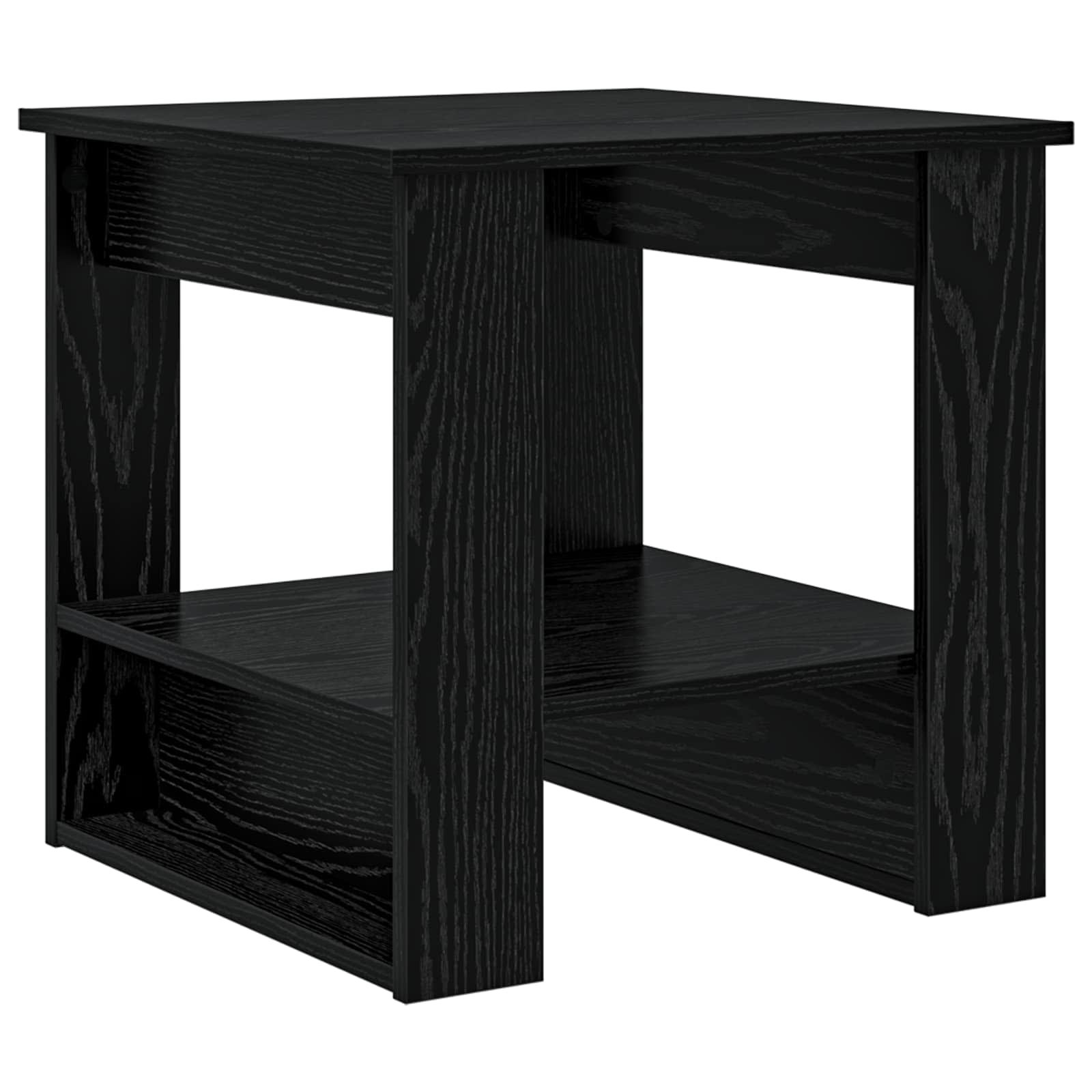 Salontafel Zwart Eiken 51 x 50 x 50 cm Bewerkt hout is nu te koop bij PeponiXL, paradijselijk wonen!