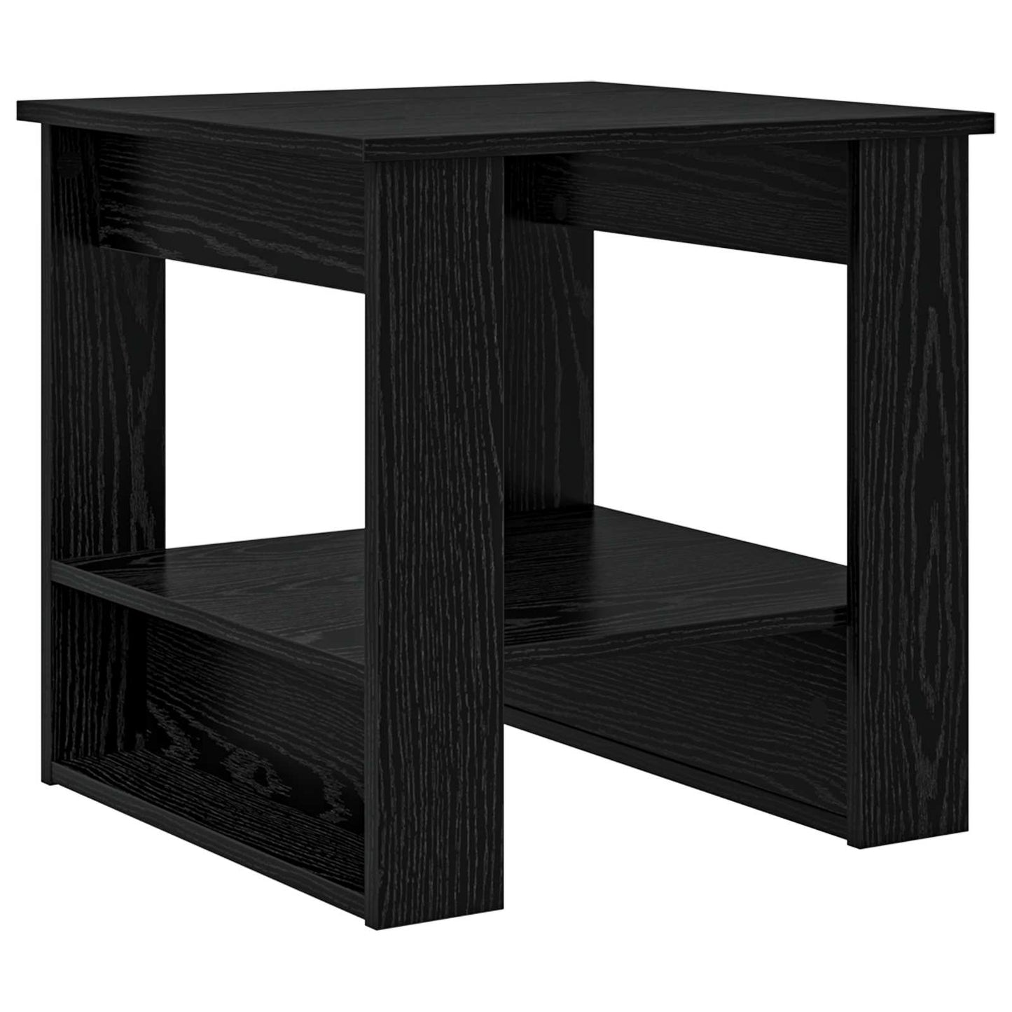 Salontafel Zwart Eiken 51 x 50 x 50 cm Bewerkt hout is nu te koop bij PeponiXL, paradijselijk wonen!