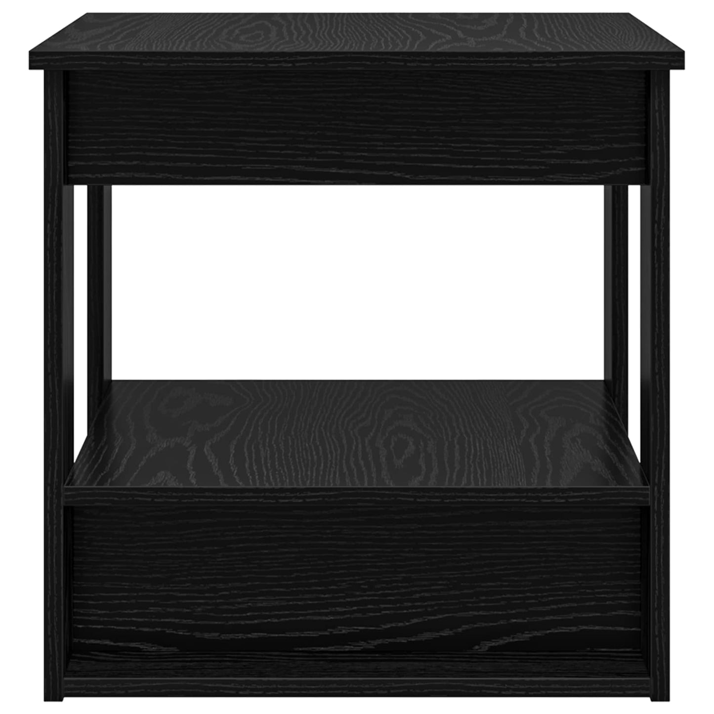 Salontafel Zwart Eiken 51 x 50 x 50 cm Bewerkt hout is nu te koop bij PeponiXL, paradijselijk wonen!
