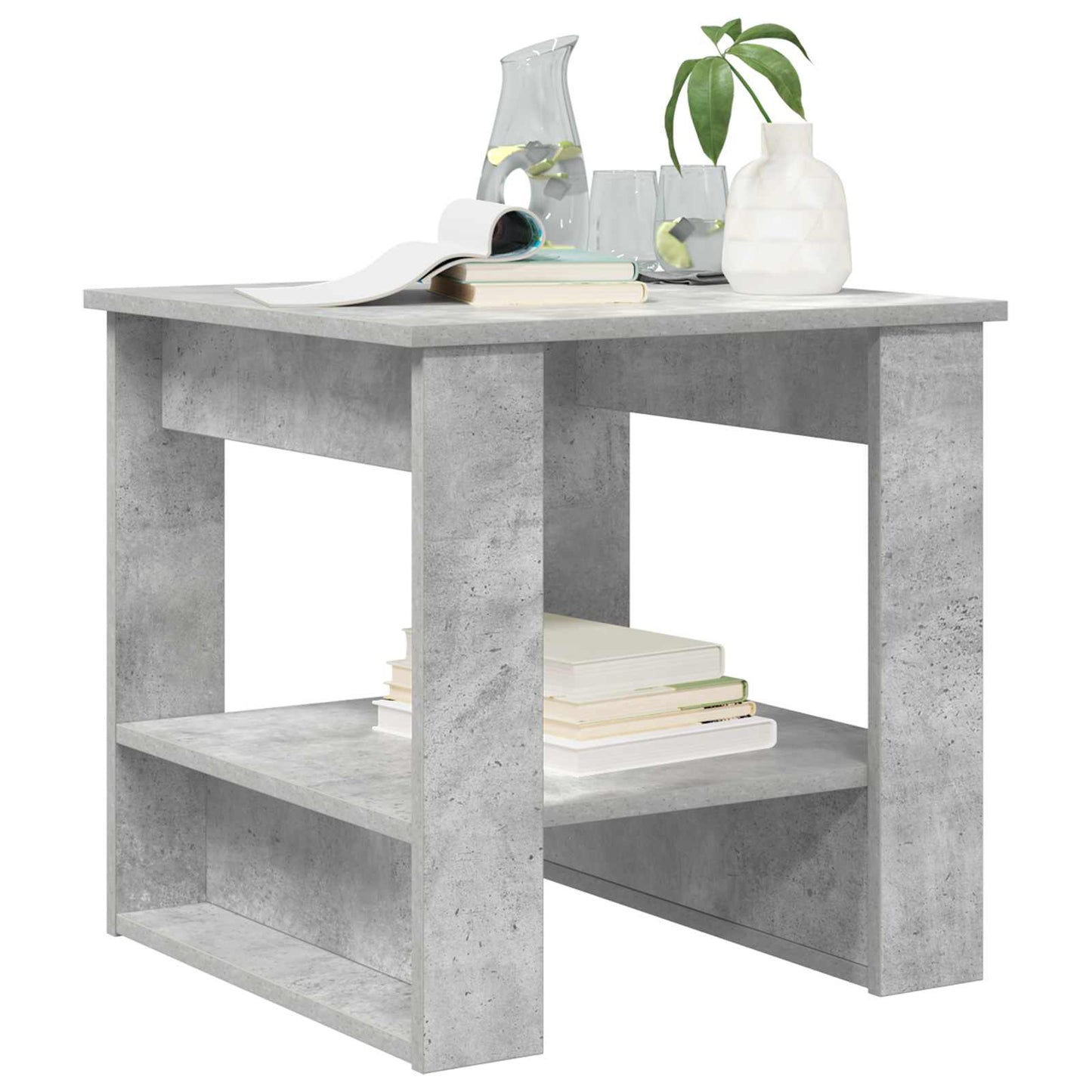 Salontafel Beton Grijs 51 x 50 x 50 cm Bewerkt hout is nu te koop bij PeponiXL, paradijselijk wonen!