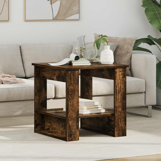 Salontafel Gerookt eiken 51 x 50 x 50 cm Bewerkt hout is nu te koop bij PeponiXL, paradijselijk wonen!