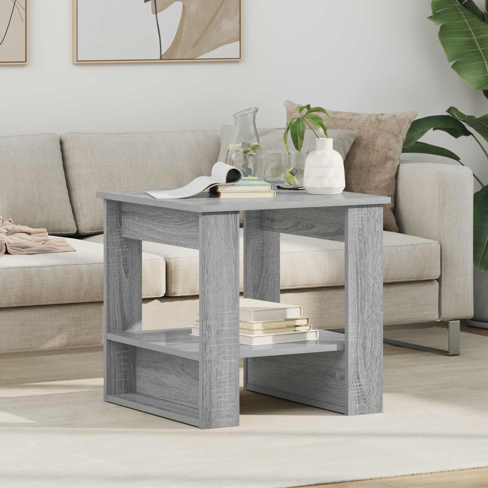 Salontafel Grijs Sonoma 51 x 50 x 50 cm Bewerkt hout is nu te koop bij PeponiXL, paradijselijk wonen!