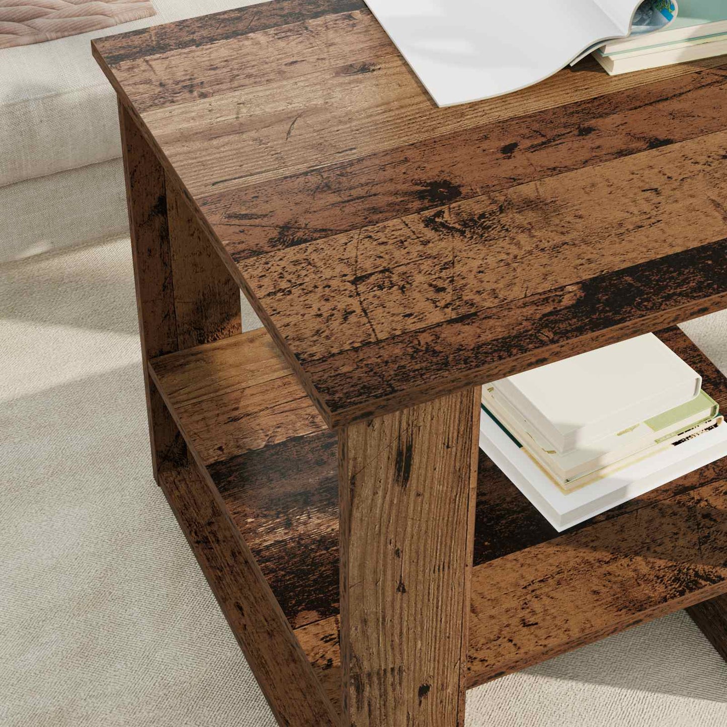 Salontafel Oudhout 51 x 50 x 50 cm Bewerkt hout is nu te koop bij PeponiXL, paradijselijk wonen!