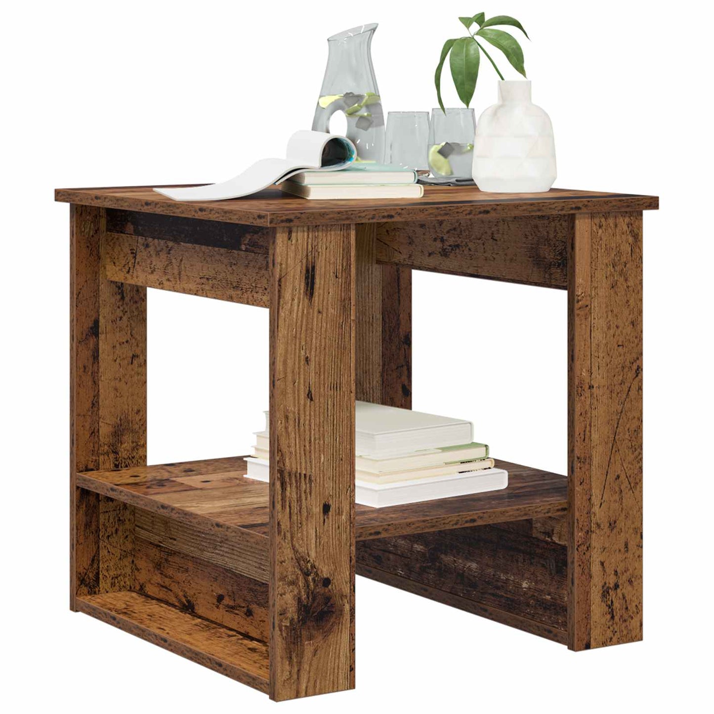 Salontafel Oudhout 51 x 50 x 50 cm Bewerkt hout is nu te koop bij PeponiXL, paradijselijk wonen!