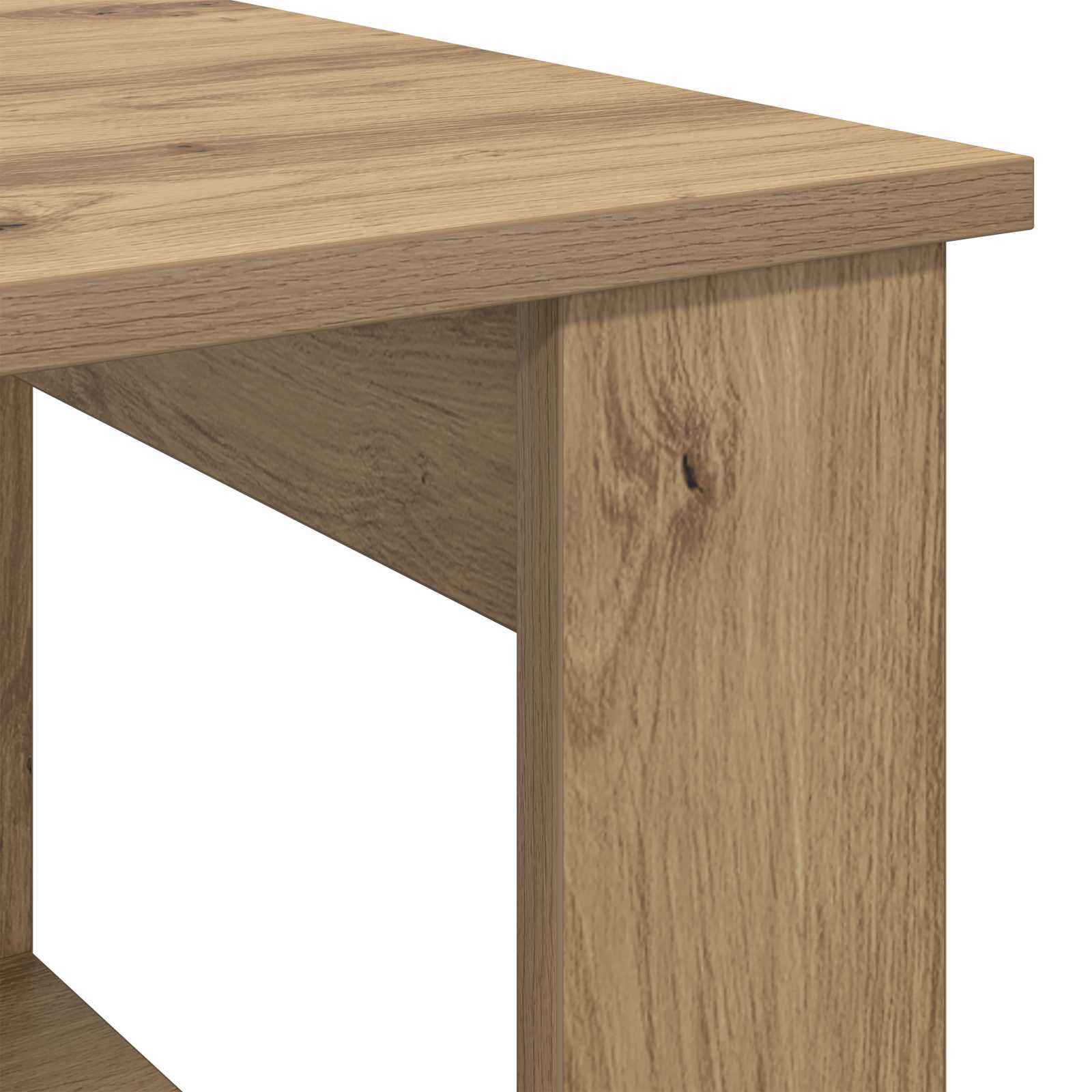 Salontafel Artisan Eiken 51 x 50 x 50 cm Bewerkt hout is nu te koop bij PeponiXL, paradijselijk wonen!