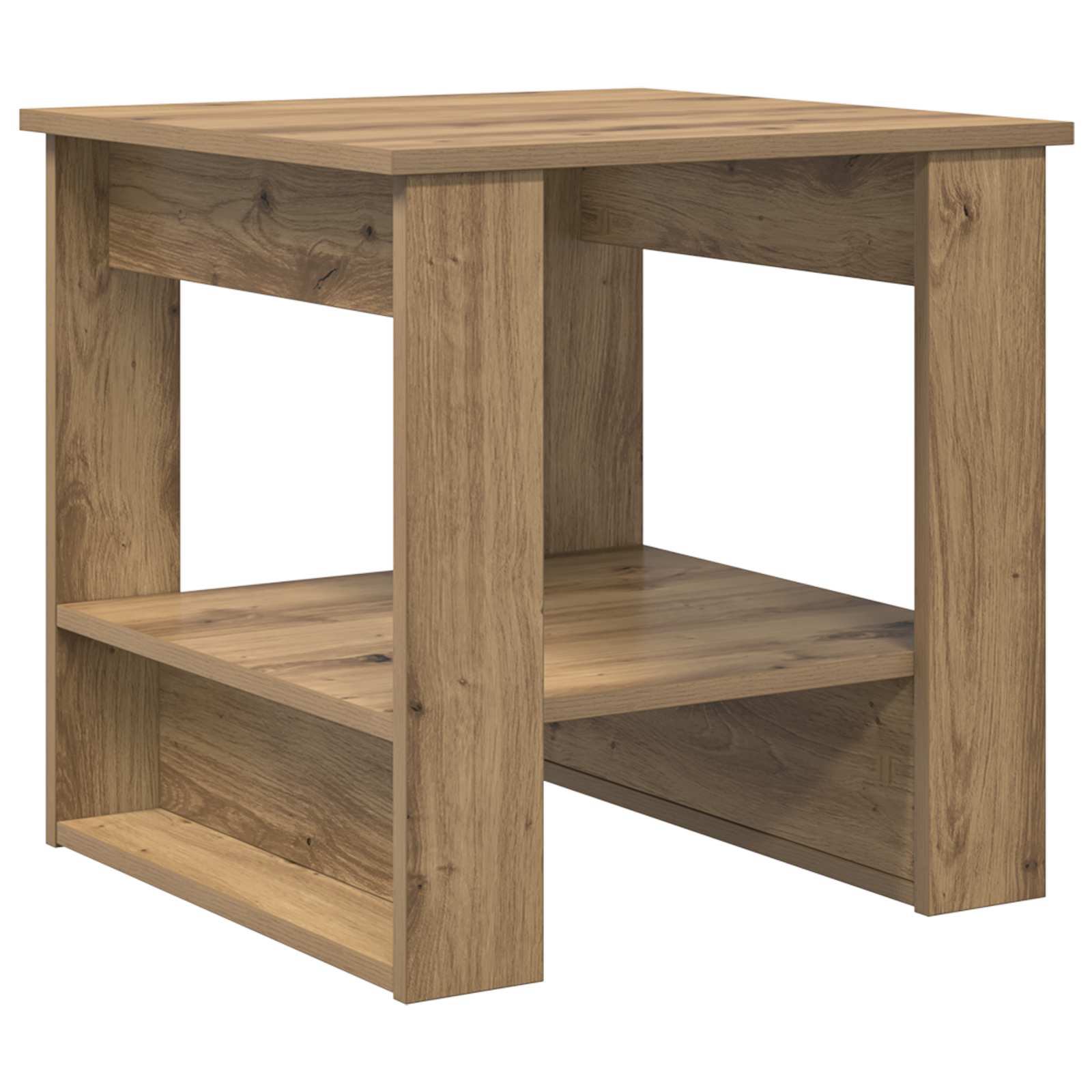 Salontafel Artisan Eiken 51 x 50 x 50 cm Bewerkt hout is nu te koop bij PeponiXL, paradijselijk wonen!