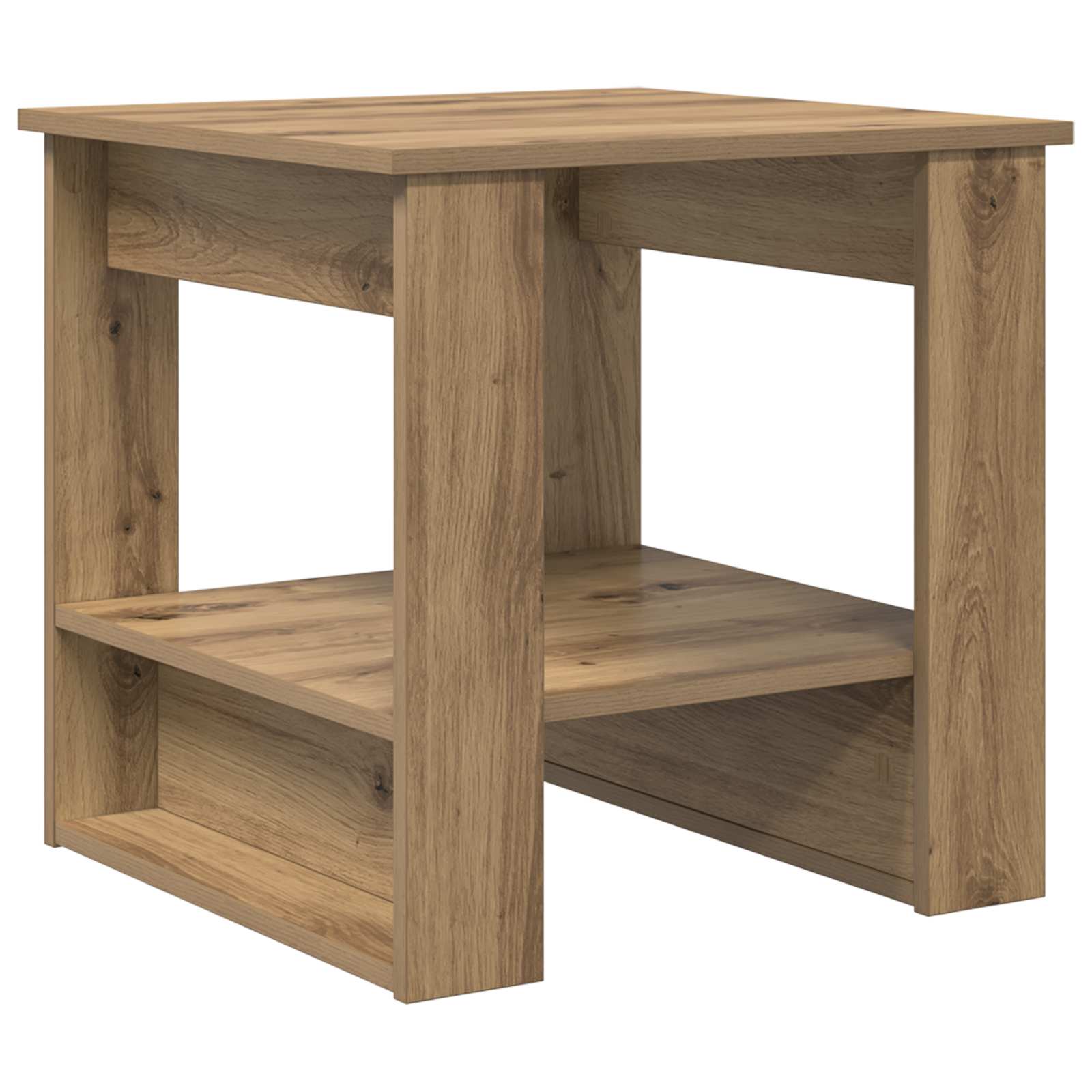 Salontafel Artisan Eiken 51 x 50 x 50 cm Bewerkt hout is nu te koop bij PeponiXL, paradijselijk wonen!