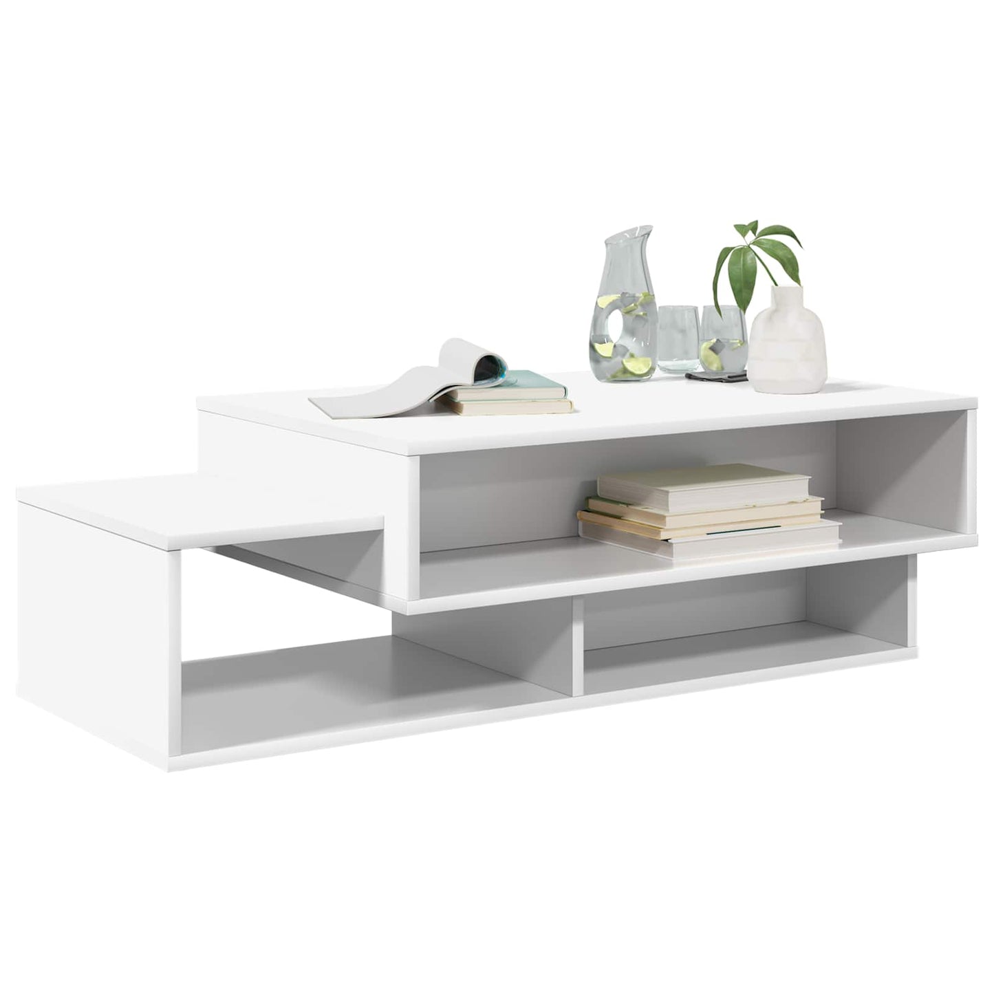 Salontafel Wit 105 x 50 x 32,5 cm Bewerkt hout is nu te koop bij PeponiXL, paradijselijk wonen!