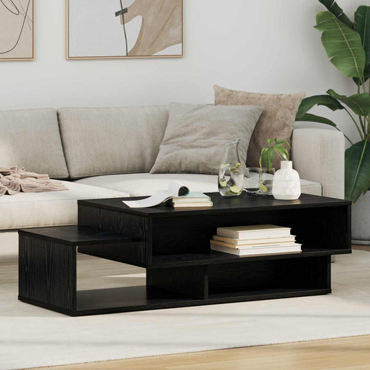 Salontafel Zwart Eiken 105 x 50 x 32,5 cm Bewerkt hout is nu te koop bij PeponiXL, paradijselijk wonen!