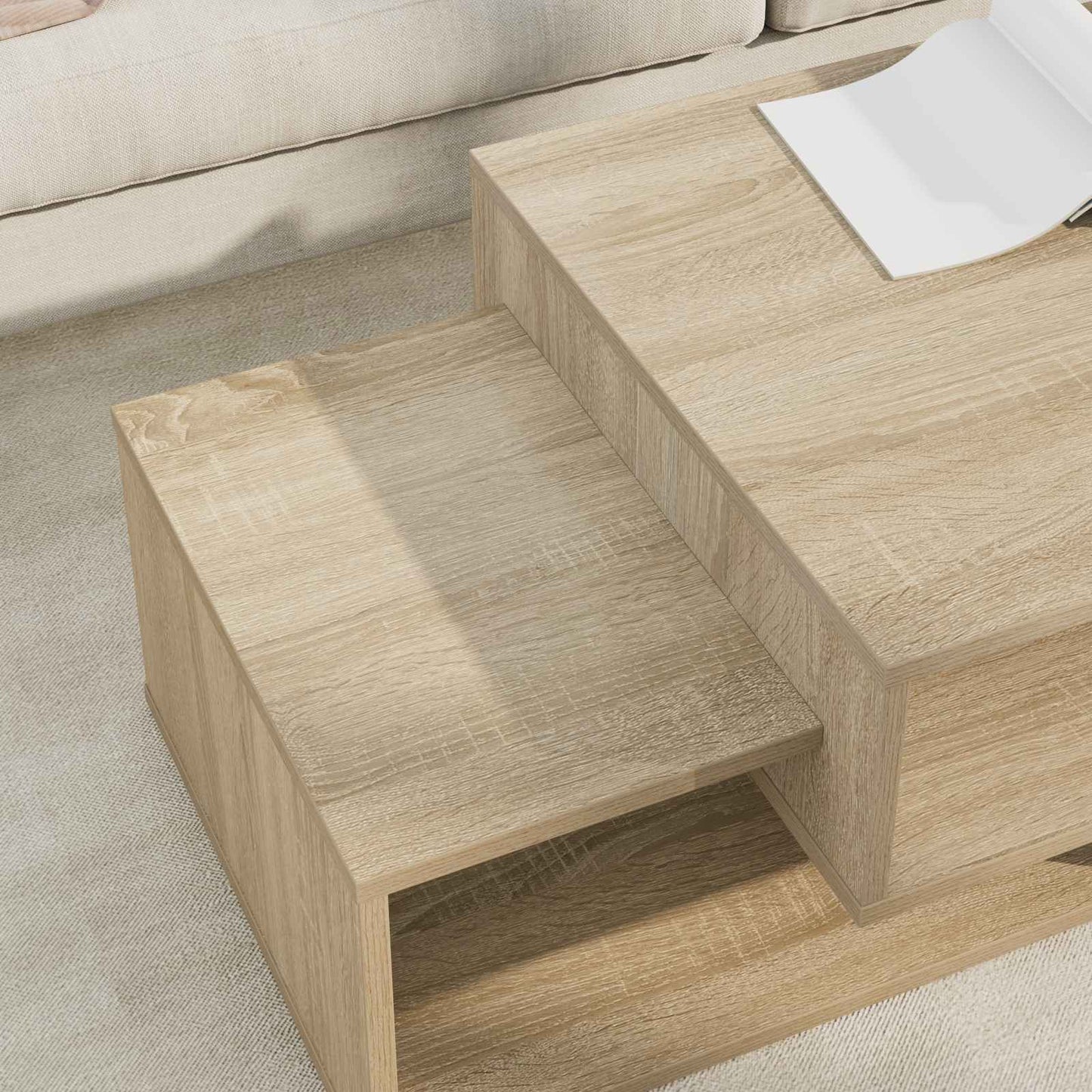 Salontafel Sonoma Eiken 105 x 50 x 32,5 cm Bewerkt hout is nu te koop bij PeponiXL, paradijselijk wonen!