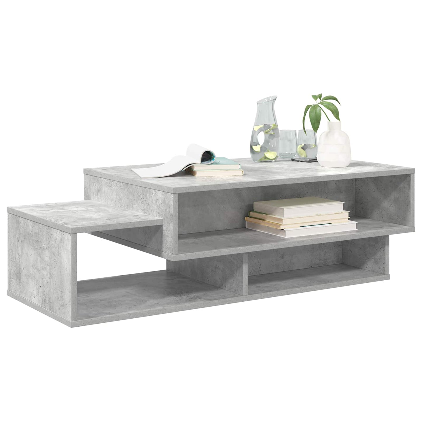Salontafel Beton Grijs 105 x 50 x 32,5 cm Bewerkt hout is nu te koop bij PeponiXL, paradijselijk wonen!