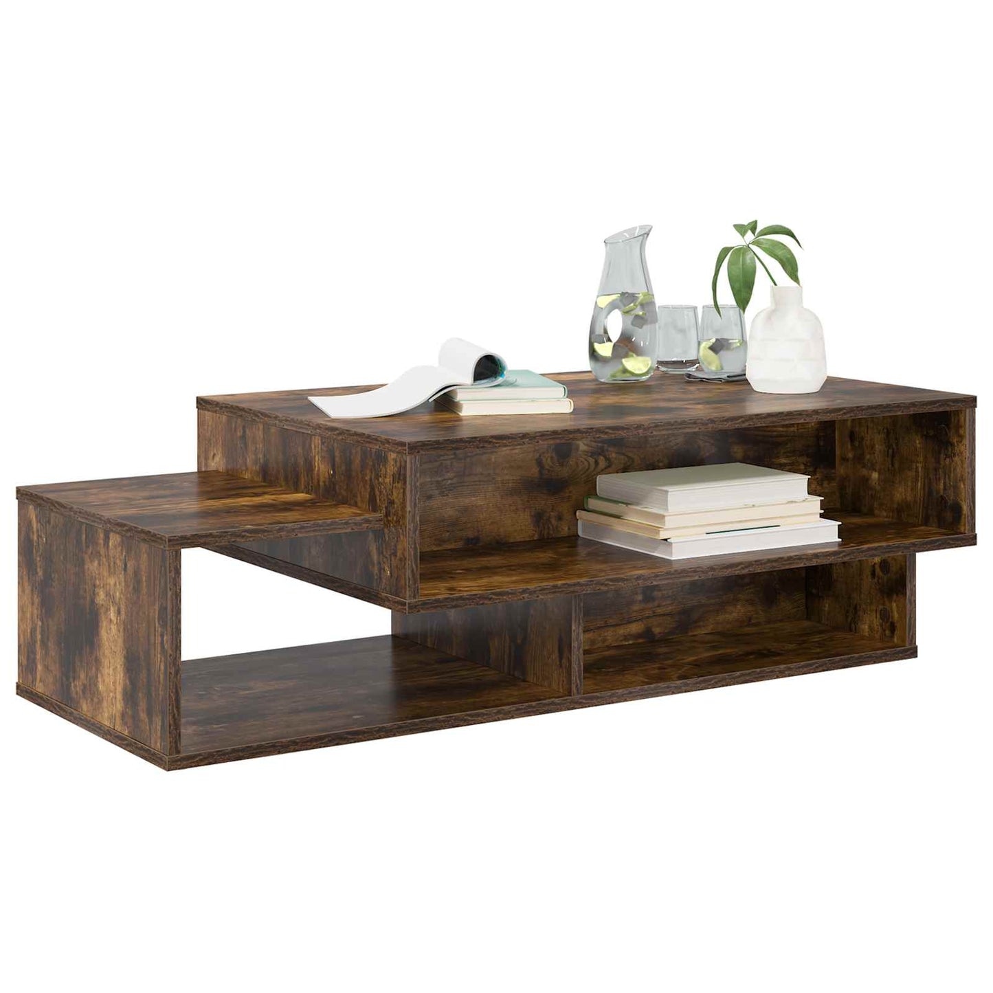 Salontafel Gerookt eiken 105 x 50 x 32,5 cm Bewerkt hout is nu te koop bij PeponiXL, paradijselijk wonen!