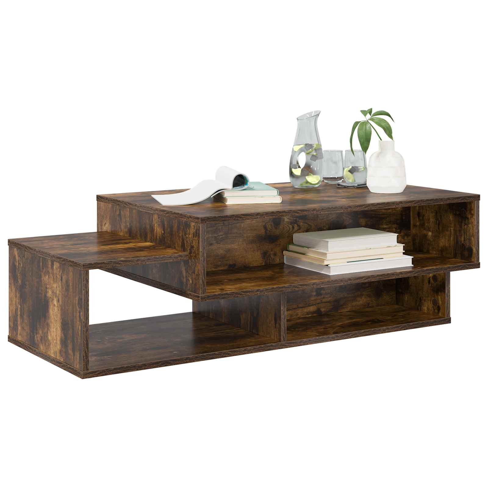 Salontafel Gerookt eiken 105 x 50 x 32,5 cm Bewerkt hout is nu te koop bij PeponiXL, paradijselijk wonen!