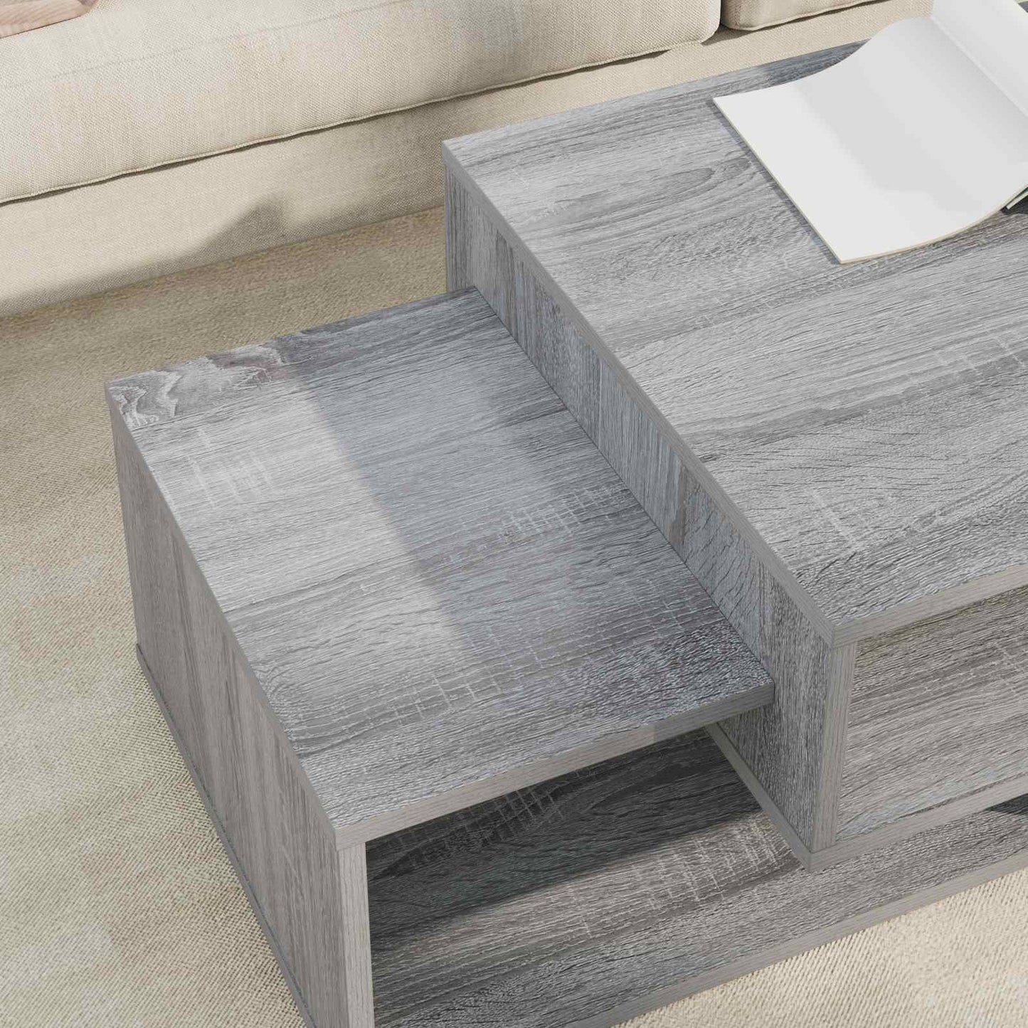 Salontafel Grijs Sonoma 105 x 50 x 32,5 cm Bewerkt hout is nu te koop bij PeponiXL, paradijselijk wonen!