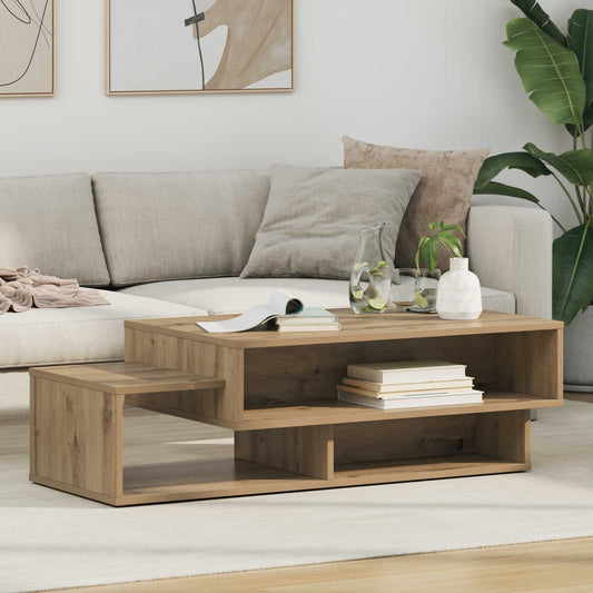 Salontafel Artisan Eiken 105 x 50 x 32,5 cm Bewerkt hout is nu te koop bij PeponiXL, paradijselijk wonen!