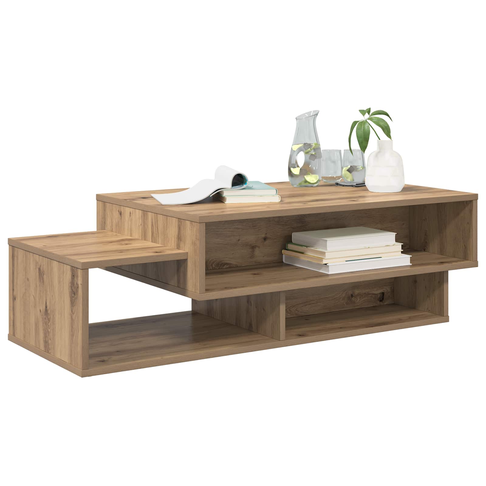 Salontafel Artisan Eiken 105 x 50 x 32,5 cm Bewerkt hout is nu te koop bij PeponiXL, paradijselijk wonen!