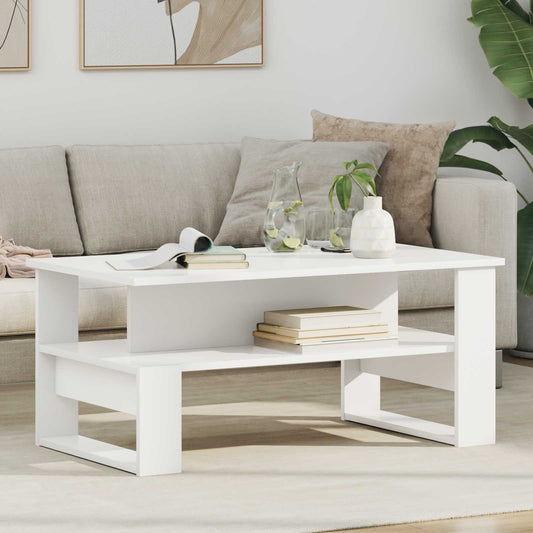 Salontafel Wit 90 x 50 x 40 cm Bewerkt hout is nu te koop bij PeponiXL, paradijselijk wonen!