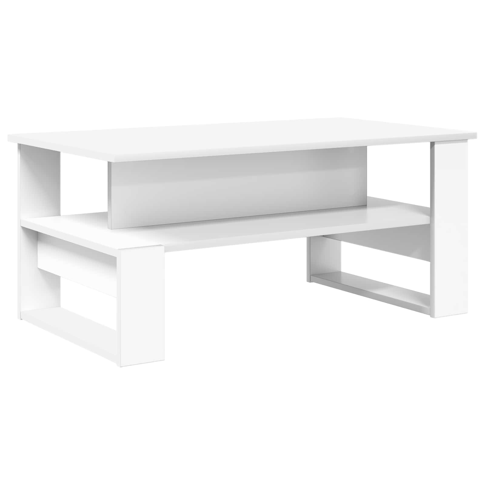 Salontafel Wit 90 x 50 x 40 cm Bewerkt hout is nu te koop bij PeponiXL, paradijselijk wonen!