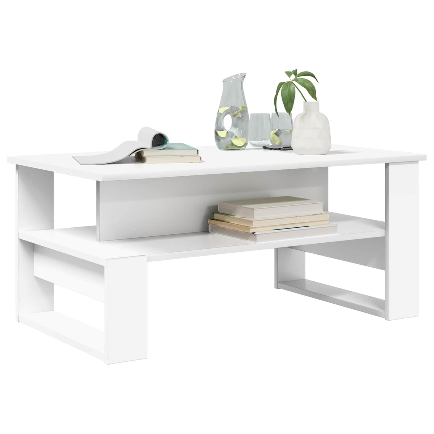 Salontafel Wit 90 x 50 x 40 cm Bewerkt hout is nu te koop bij PeponiXL, paradijselijk wonen!