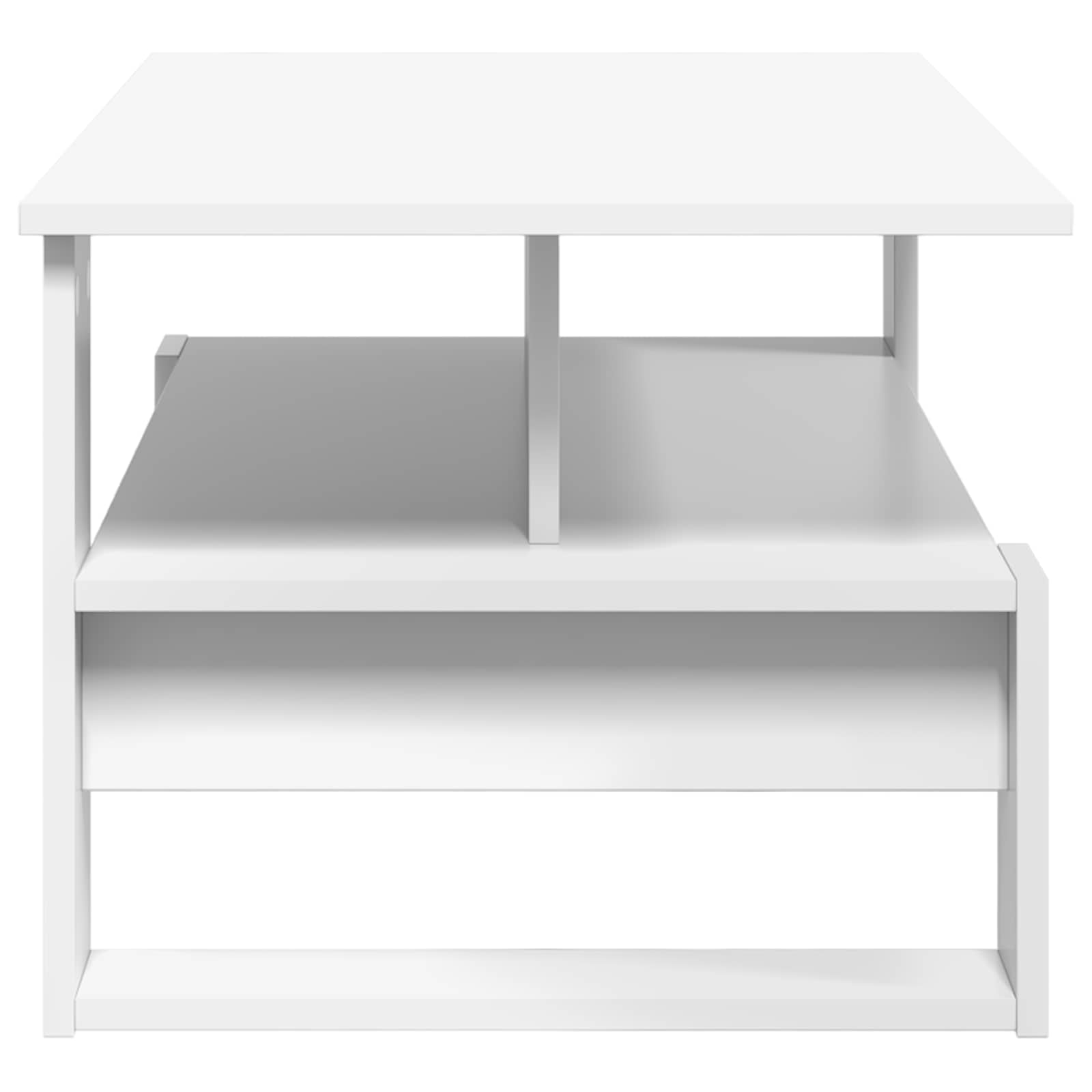Salontafel Wit 90 x 50 x 40 cm Bewerkt hout is nu te koop bij PeponiXL, paradijselijk wonen!