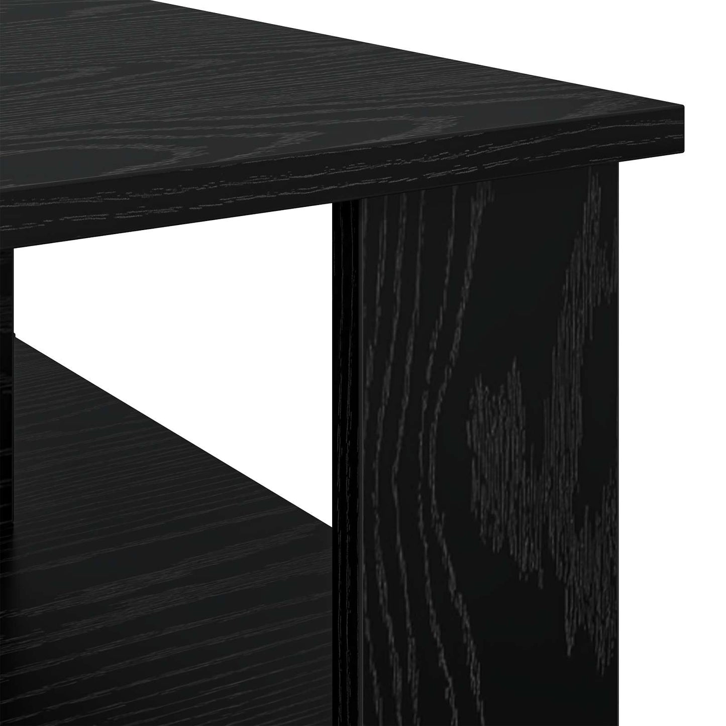 Salontafel Zwart Eiken 90 x 50 x 40 cm Bewerkt hout is nu te koop bij PeponiXL, paradijselijk wonen!
