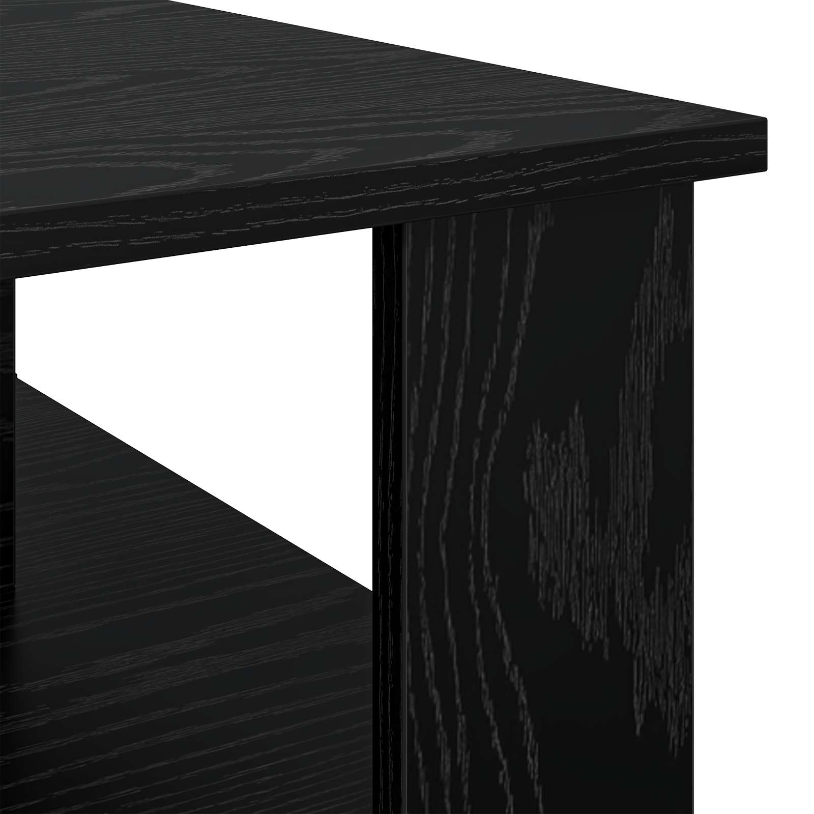 Salontafel Zwart Eiken 90 x 50 x 40 cm Bewerkt hout is nu te koop bij PeponiXL, paradijselijk wonen!