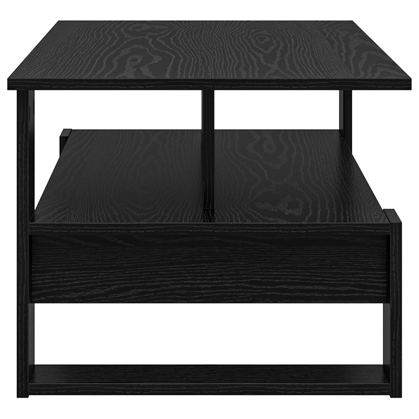 Salontafel Zwart Eiken 90 x 50 x 40 cm Bewerkt hout is nu te koop bij PeponiXL, paradijselijk wonen!
