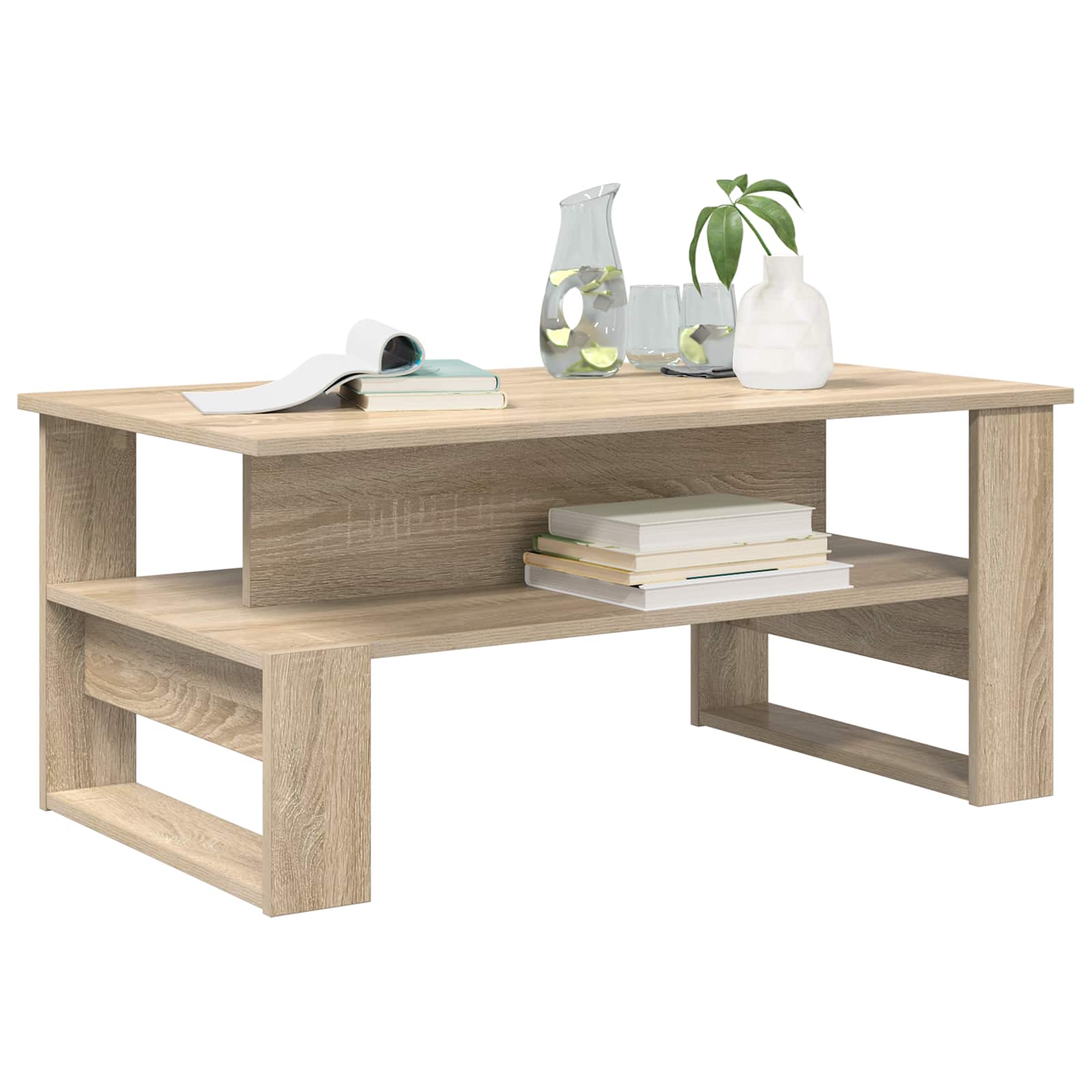 Salontafel Sonoma Eiken 90 x 50 x 40 cm Bewerkt hout is nu te koop bij PeponiXL, paradijselijk wonen!