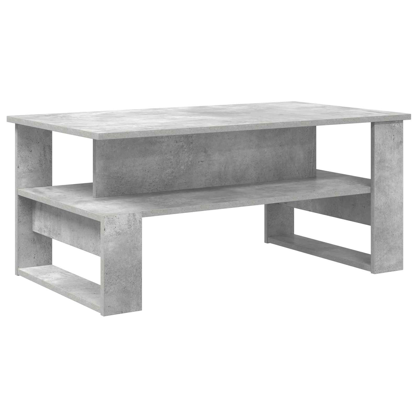 Salontafel Beton Grijs 90 x 50 x 40 cm Bewerkt hout is nu te koop bij PeponiXL, paradijselijk wonen!