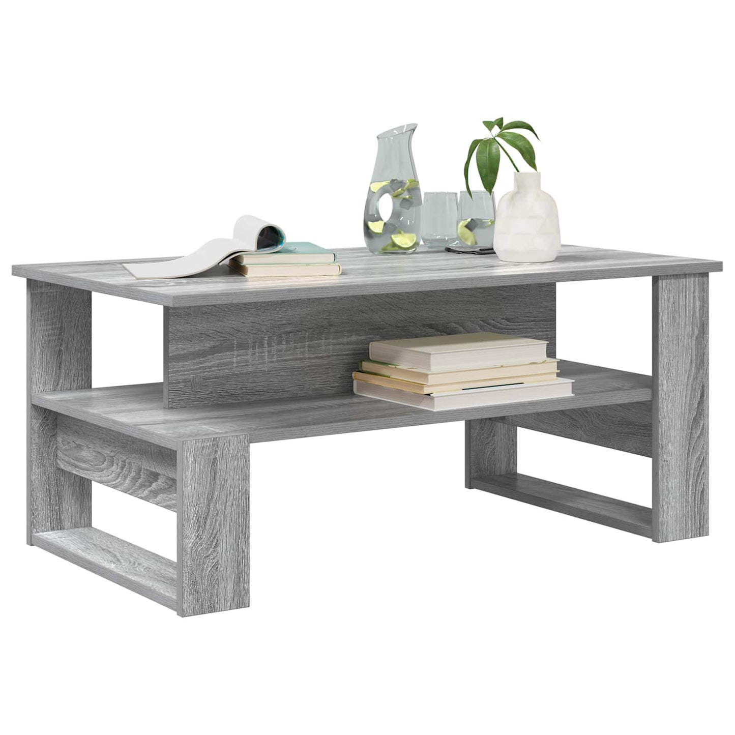 Salontafel Grijs Sonoma 90 x 50 x 40 cm Bewerkt hout is nu te koop bij PeponiXL, paradijselijk wonen!