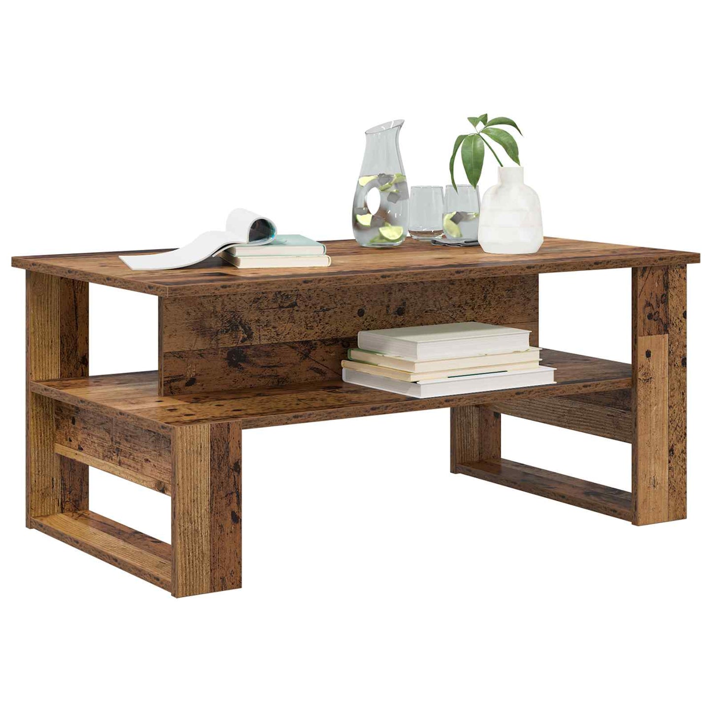 Salontafel Oudhout 90 x 50 x 40 cm Bewerkt hout is nu te koop bij PeponiXL, paradijselijk wonen!