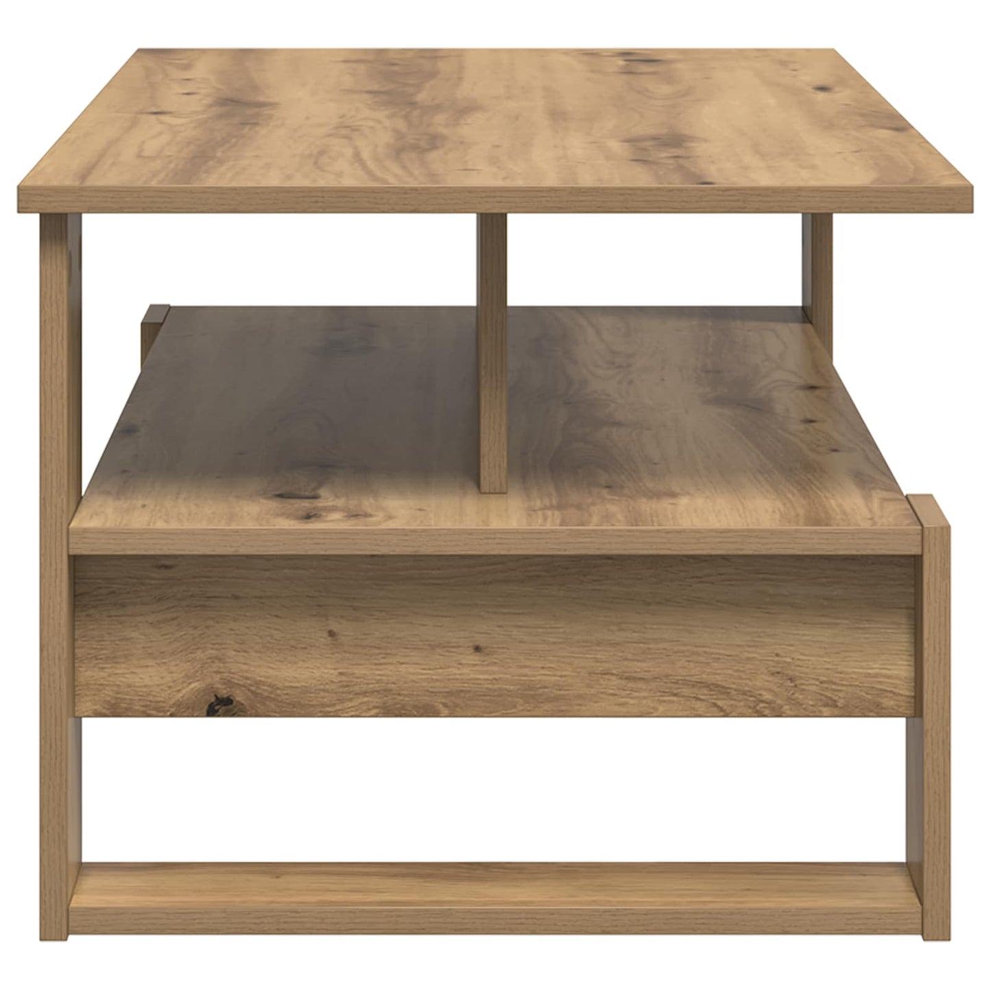 Salontafel Artisan Eiken 90 x 50 x 40 cm Bewerkt hout is nu te koop bij PeponiXL, paradijselijk wonen!