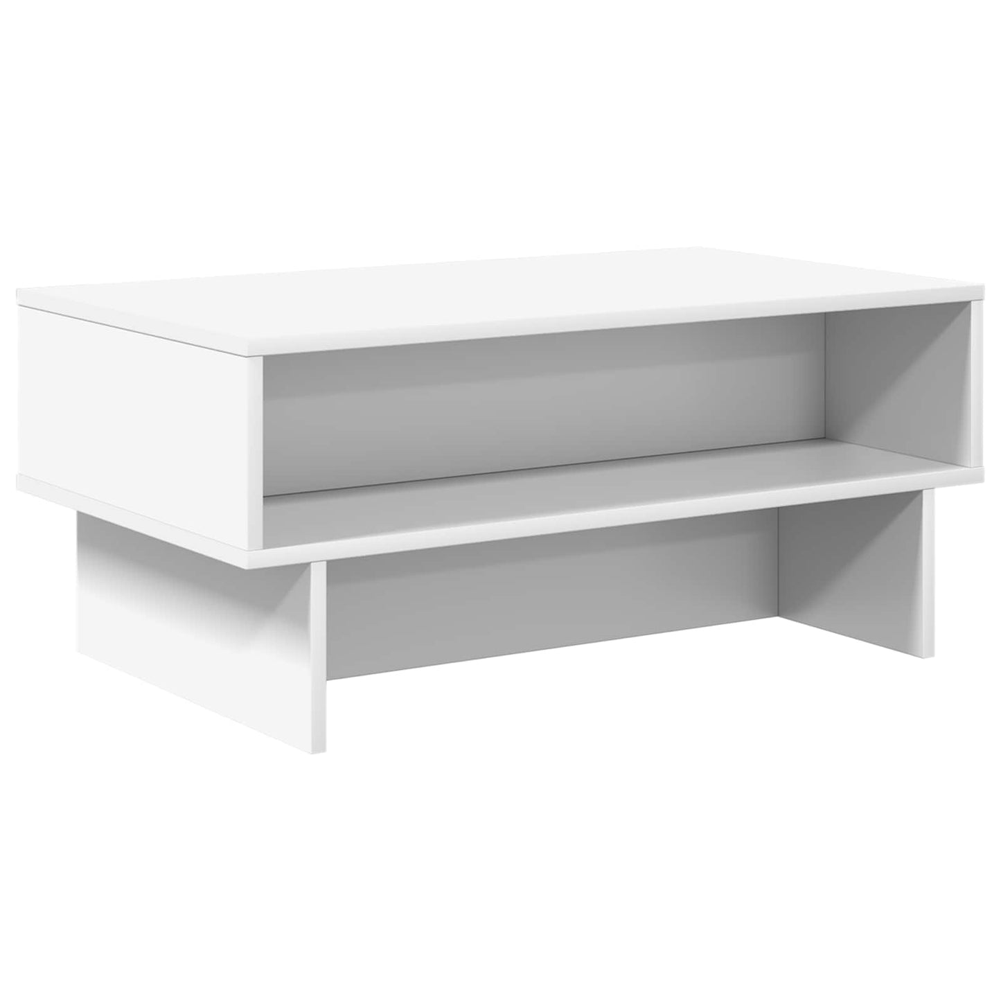 Salontafel Wit 80 x 46 x 35 cm Bewerkt hout is nu te koop bij PeponiXL, paradijselijk wonen!
