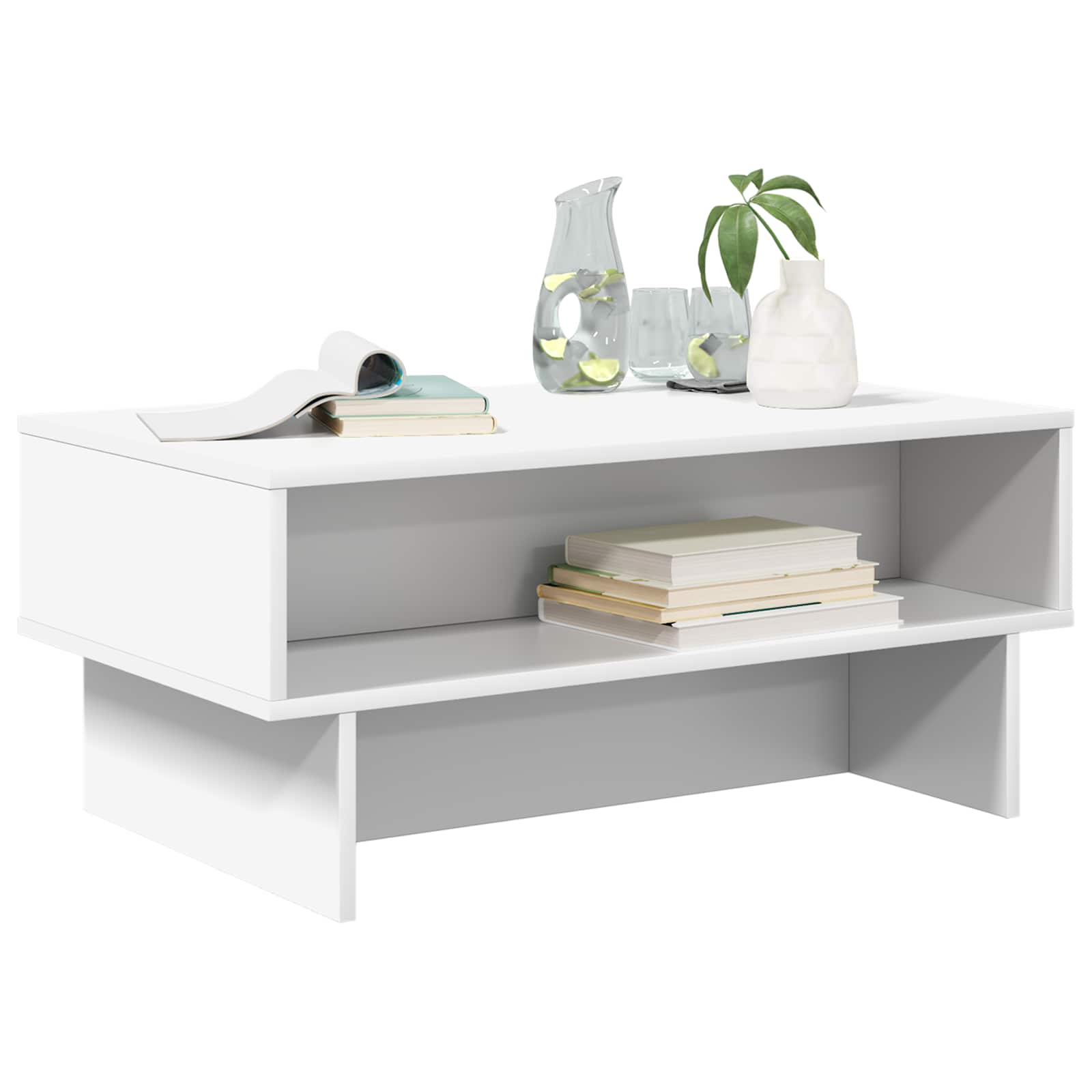 Salontafel Wit 80 x 46 x 35 cm Bewerkt hout is nu te koop bij PeponiXL, paradijselijk wonen!