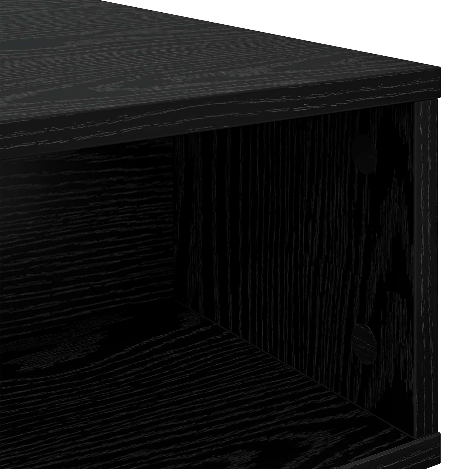 Salontafel Zwart Eiken 80 x 46 x 35 cm Bewerkt hout is nu te koop bij PeponiXL, paradijselijk wonen!