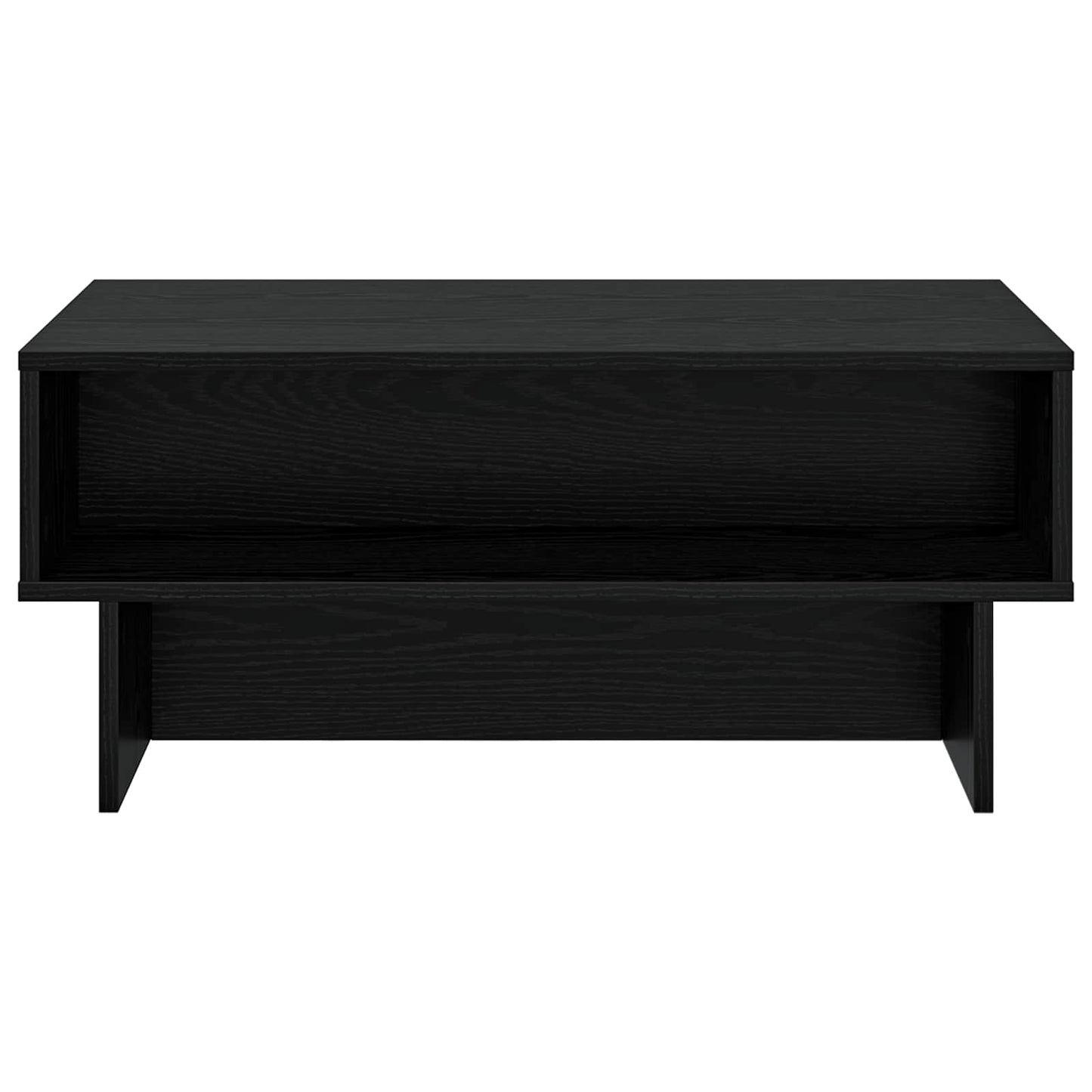Salontafel Zwart Eiken 80 x 46 x 35 cm Bewerkt hout is nu te koop bij PeponiXL, paradijselijk wonen!