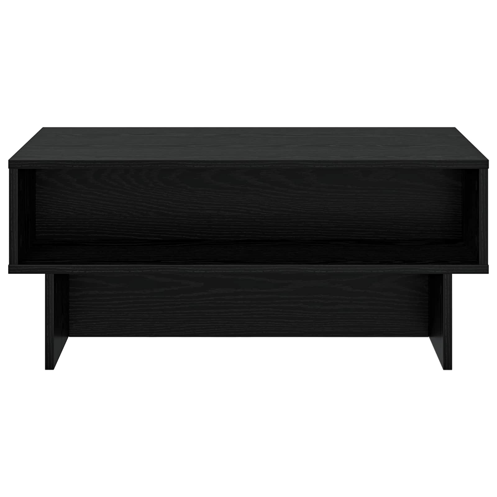 Salontafel Zwart Eiken 80 x 46 x 35 cm Bewerkt hout is nu te koop bij PeponiXL, paradijselijk wonen!